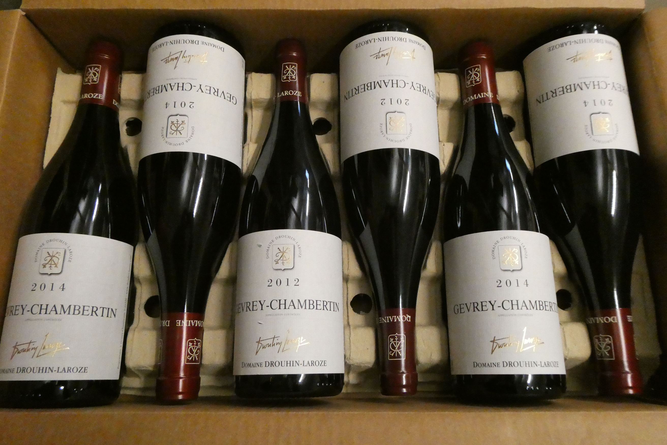 6 bottles Gevrey-Chambertin, Domaine Drouhin-Laroze, comprising 4 2014 & 2 2012 (Est. plus 24% Image