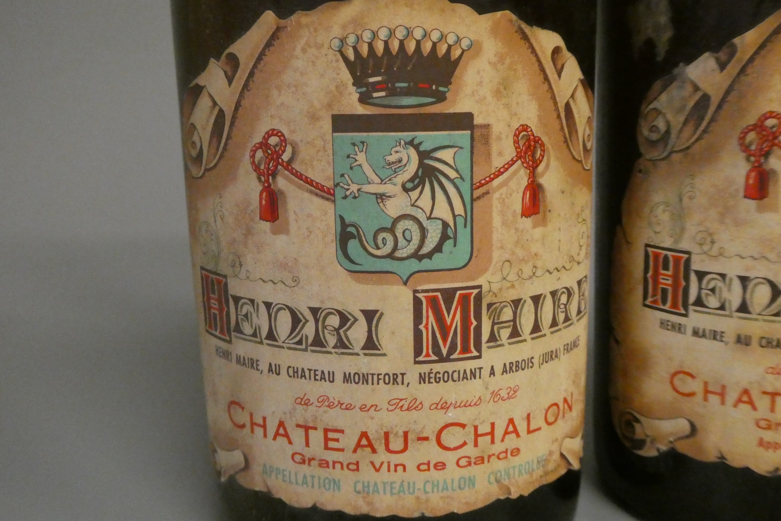 2 bottles Chateau-Chalon, 1949, Henri Maire, grand vin de garde (Est. plus 24% premium inc. VAT) Image