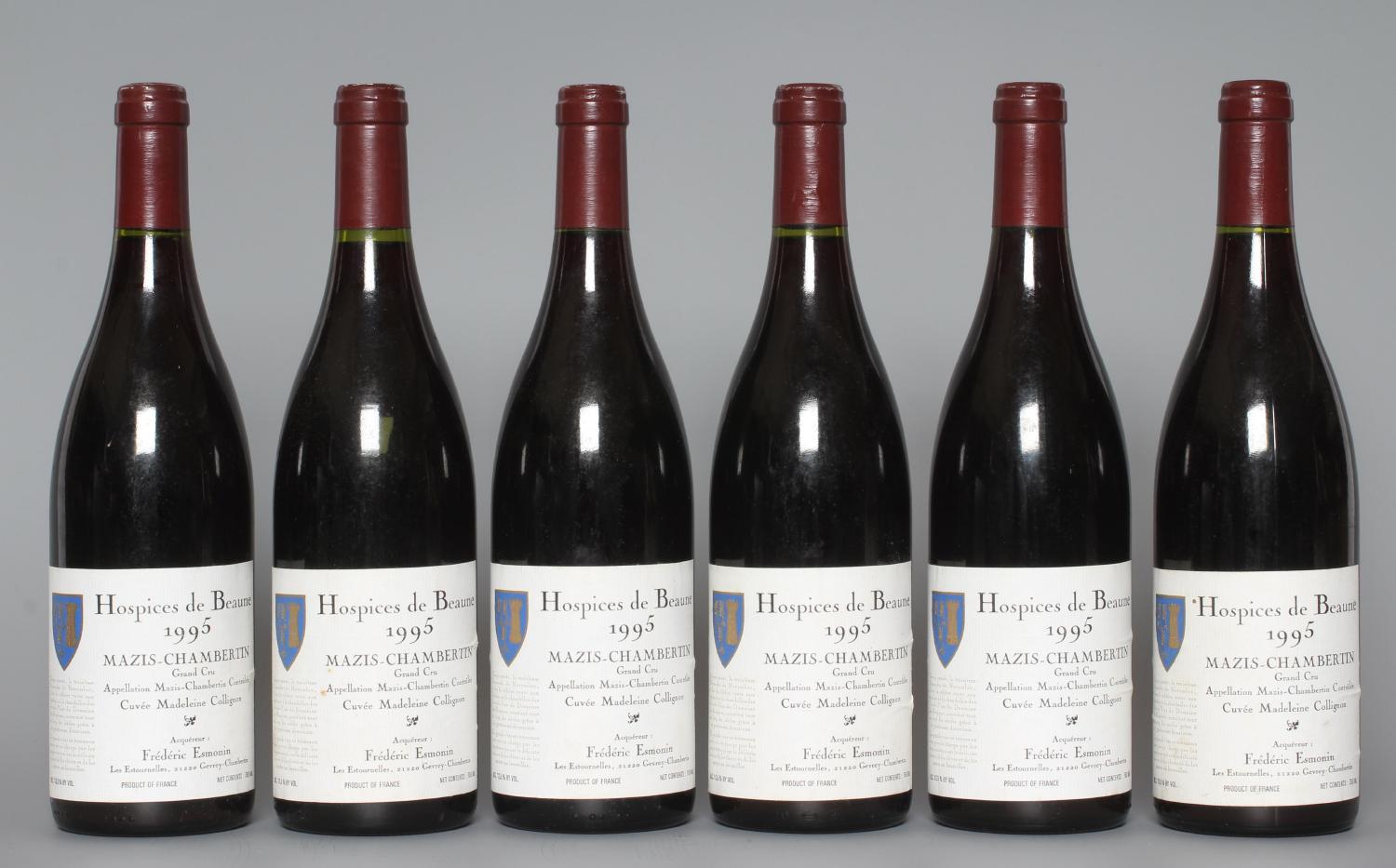 6 bottles Hospices de Beaune, 1995, Mazis-Chambertin, Frederic Esmonin, grand cru (Est. plus 24% Image