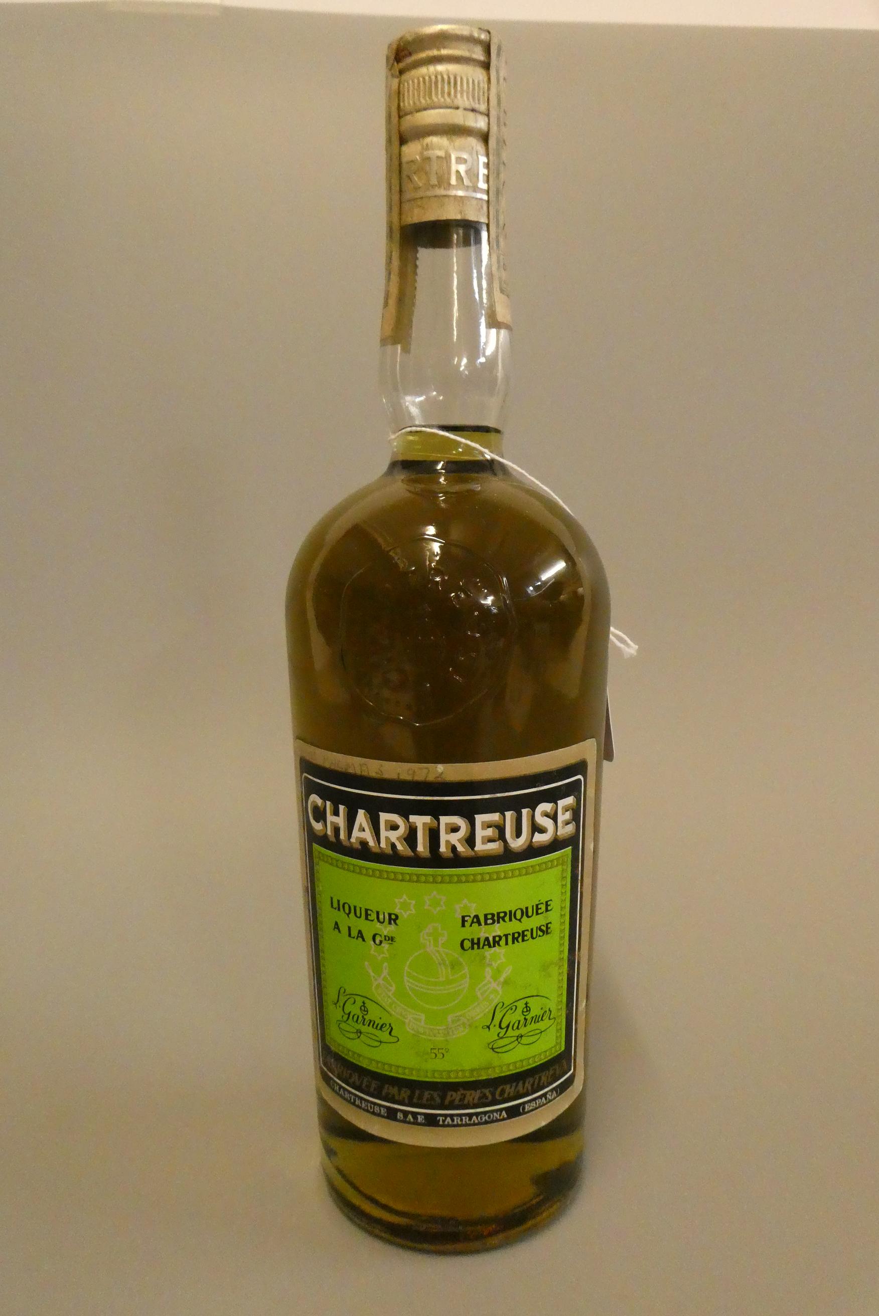 1 bottle Green Chartreuse, L. Garnier, 55°, hand written dating for 1972 (Est. plus 24% premium inc. Image