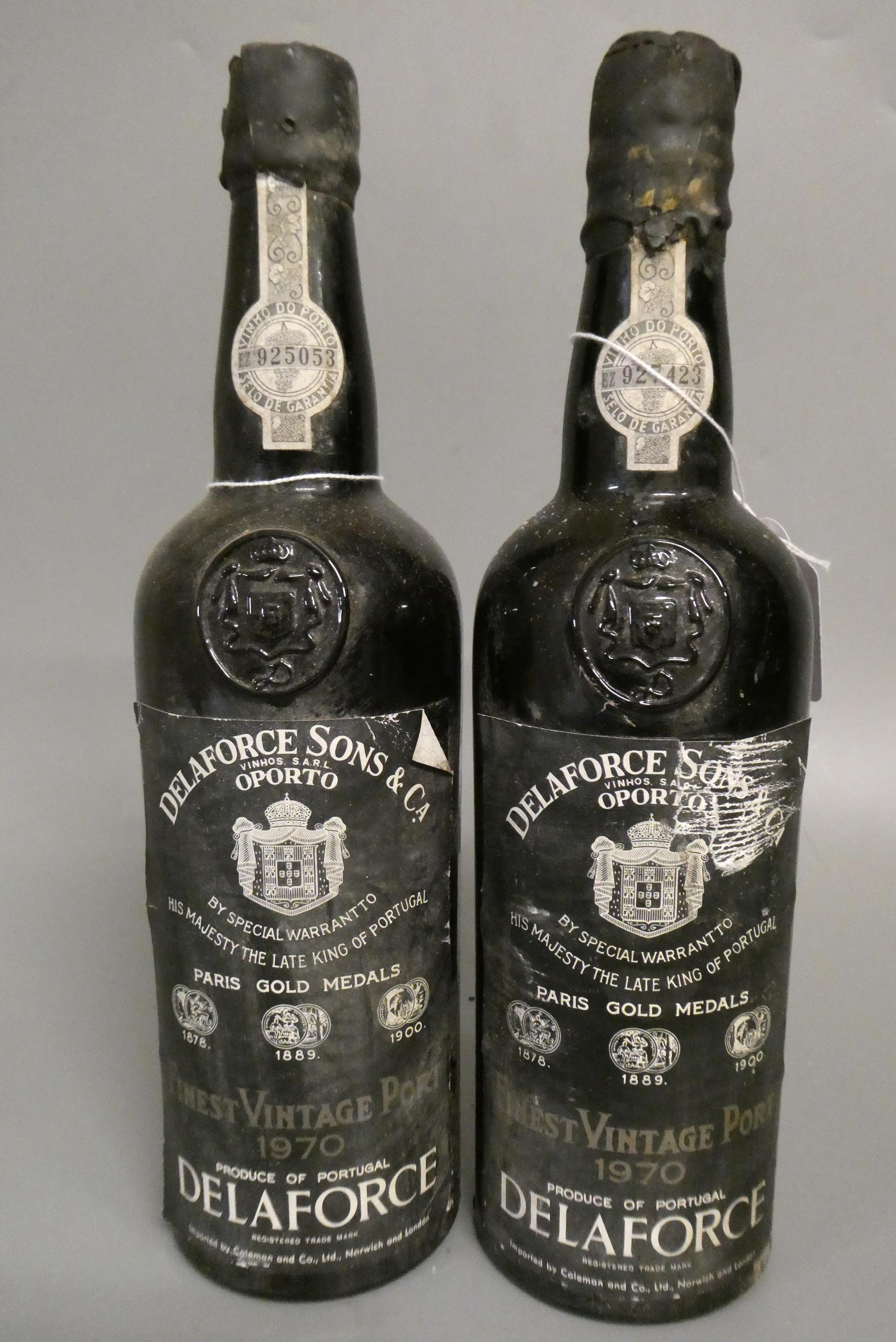 2 bottles Delaforce 1970 finest vintage port (Est. plus 24% premium inc. VAT) Image