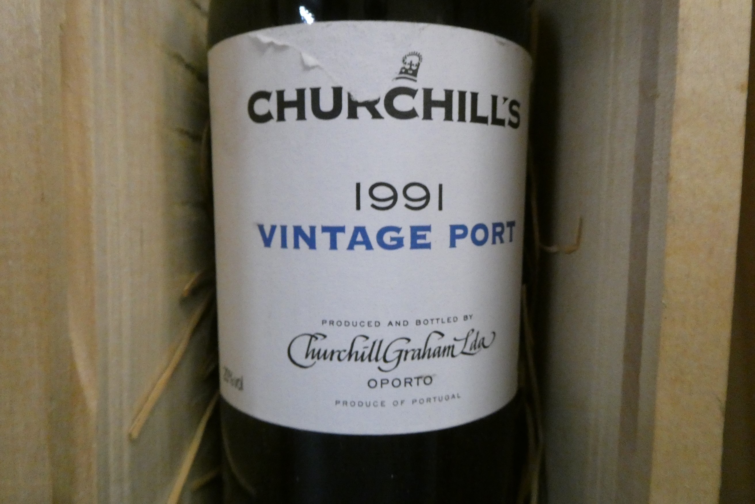 2 bottles of port, comprising 1 Churchill's 1991 vintage port and 1 Ferreira 10 year old tawny port Image