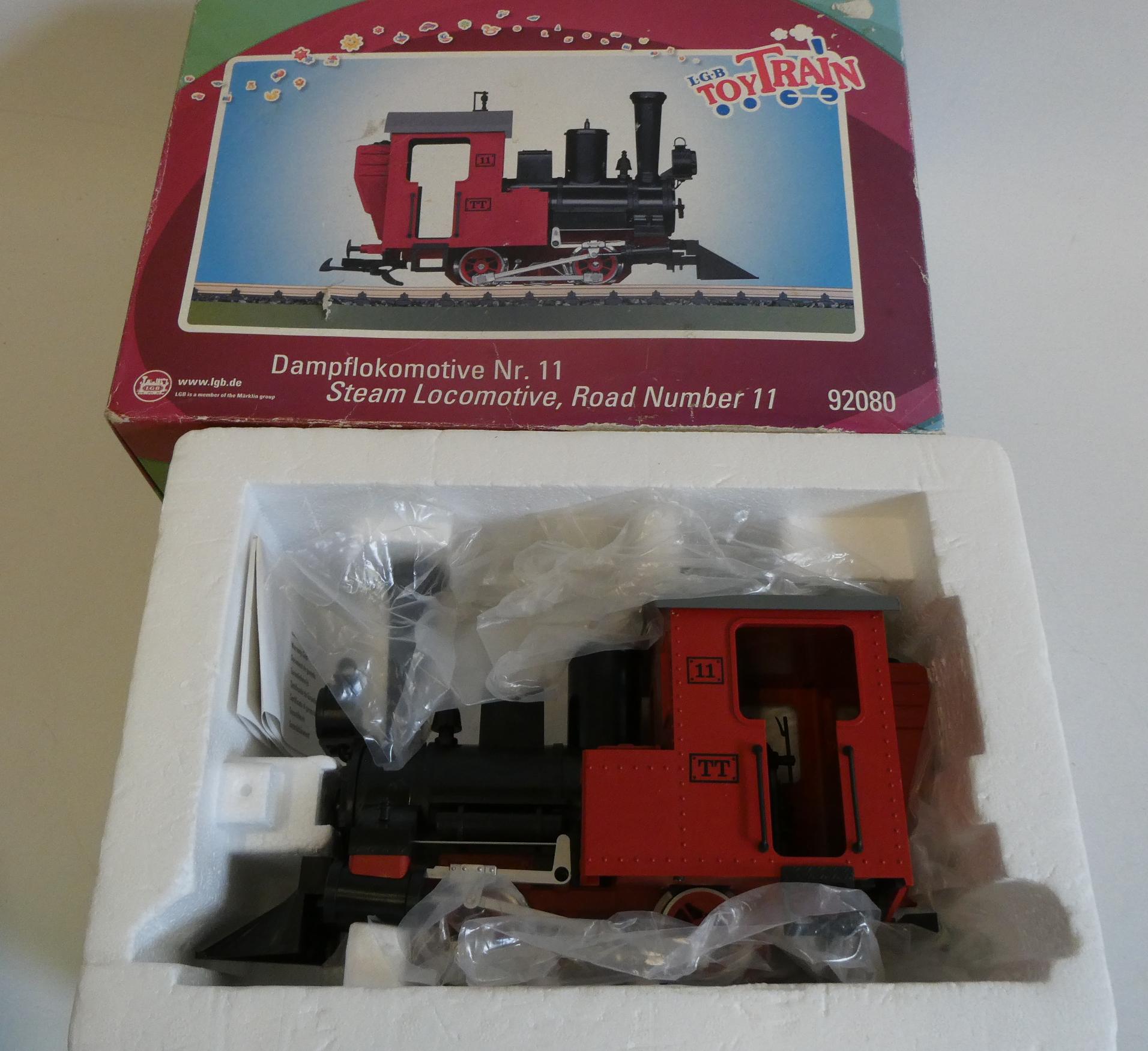LGB Toy Train range locomotive number 11 and a small tender, boxed, good+ Image