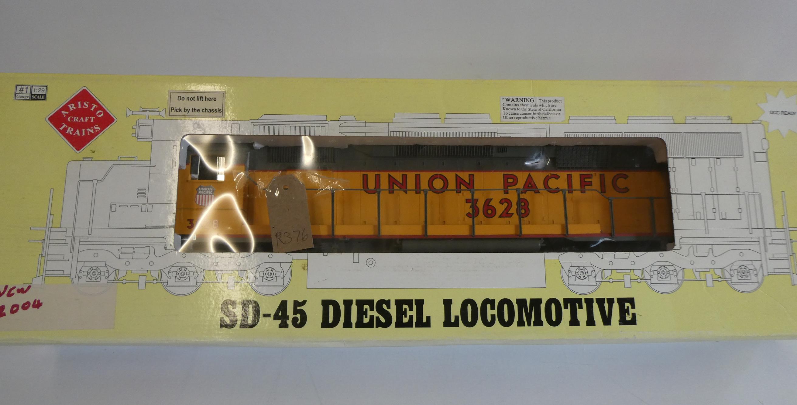 Atristocraft Trains SD-45 diesel locomotive finished in Union Pacific yellow 3628, boxed, excellent Image