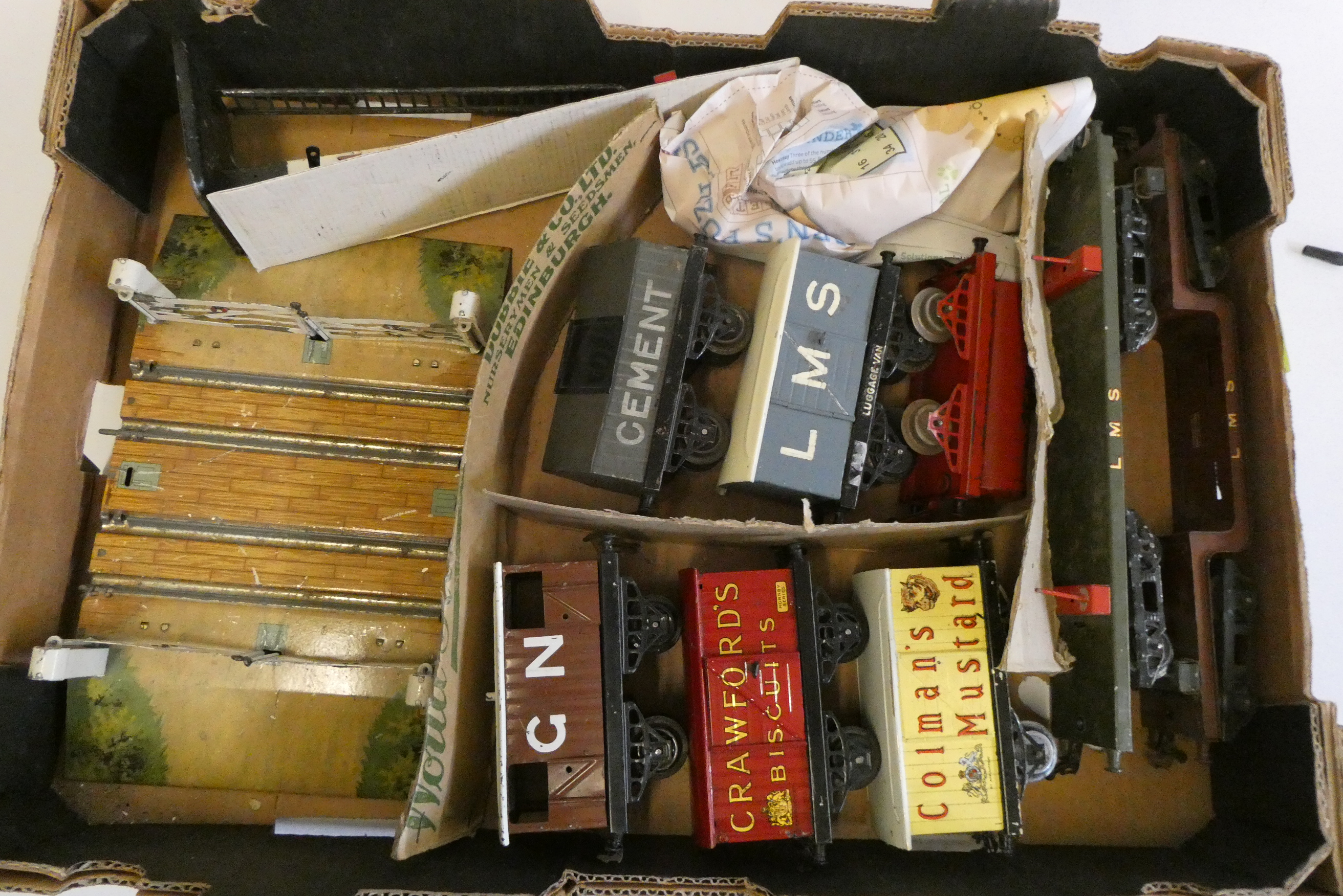 Hornby wagons repainted and double track level crossing, fair to poor Image