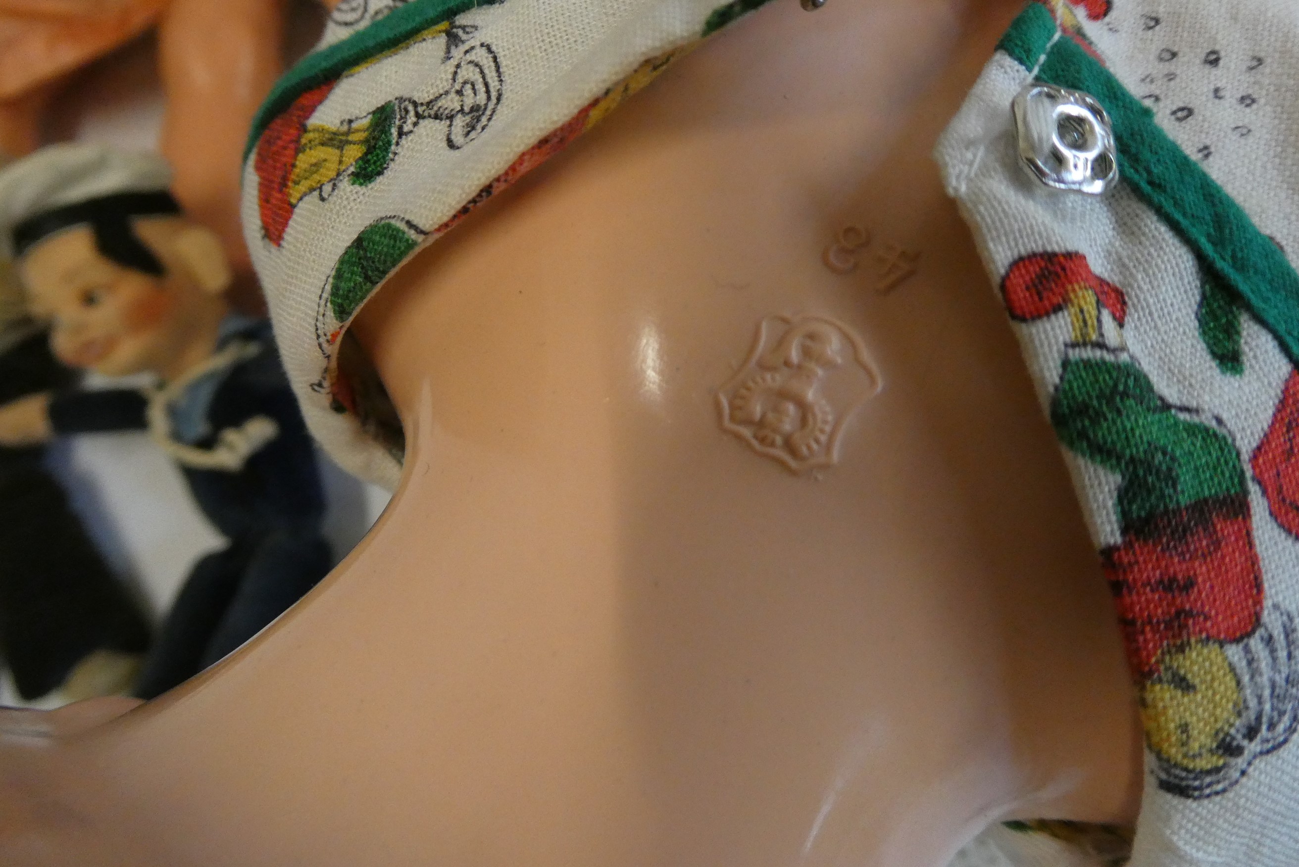 Seven vintage dolls, including two Norah Welling sailors, a Malaysian wood carved puppet, Image