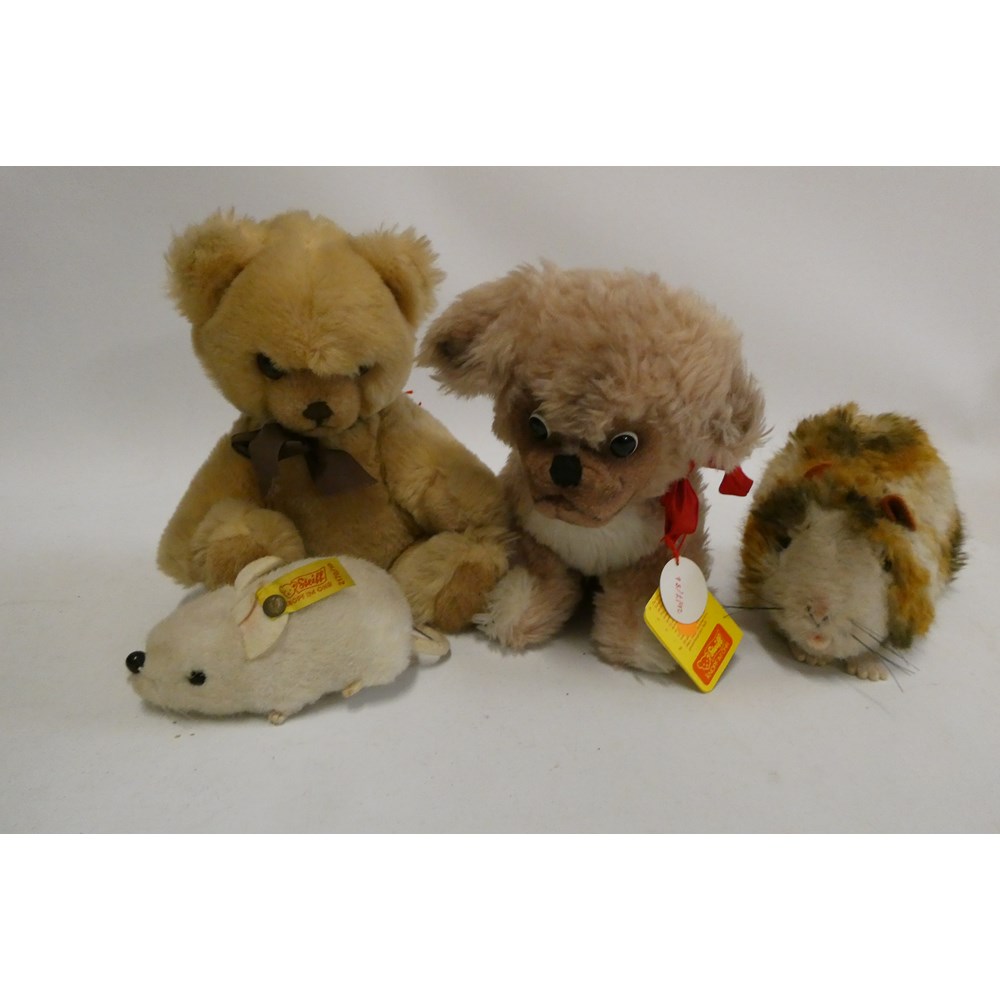 Four Steiff plush toys Image