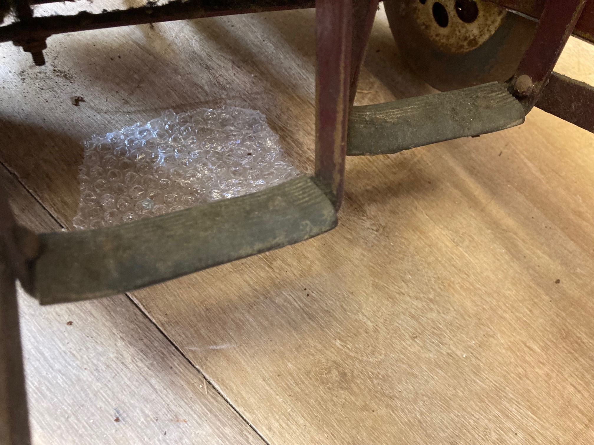 Lines Brothers vintage open tourer pedal car, pressed metal construction with maroon pin striped Image