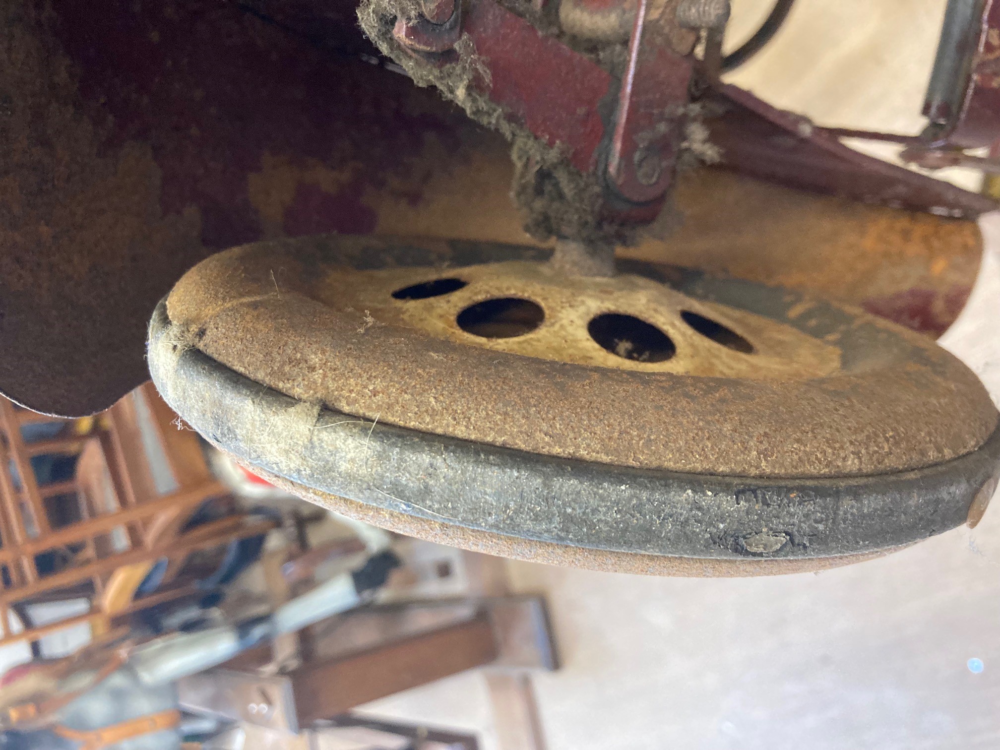 Lines Brothers vintage open tourer pedal car, pressed metal construction with maroon pin striped Image