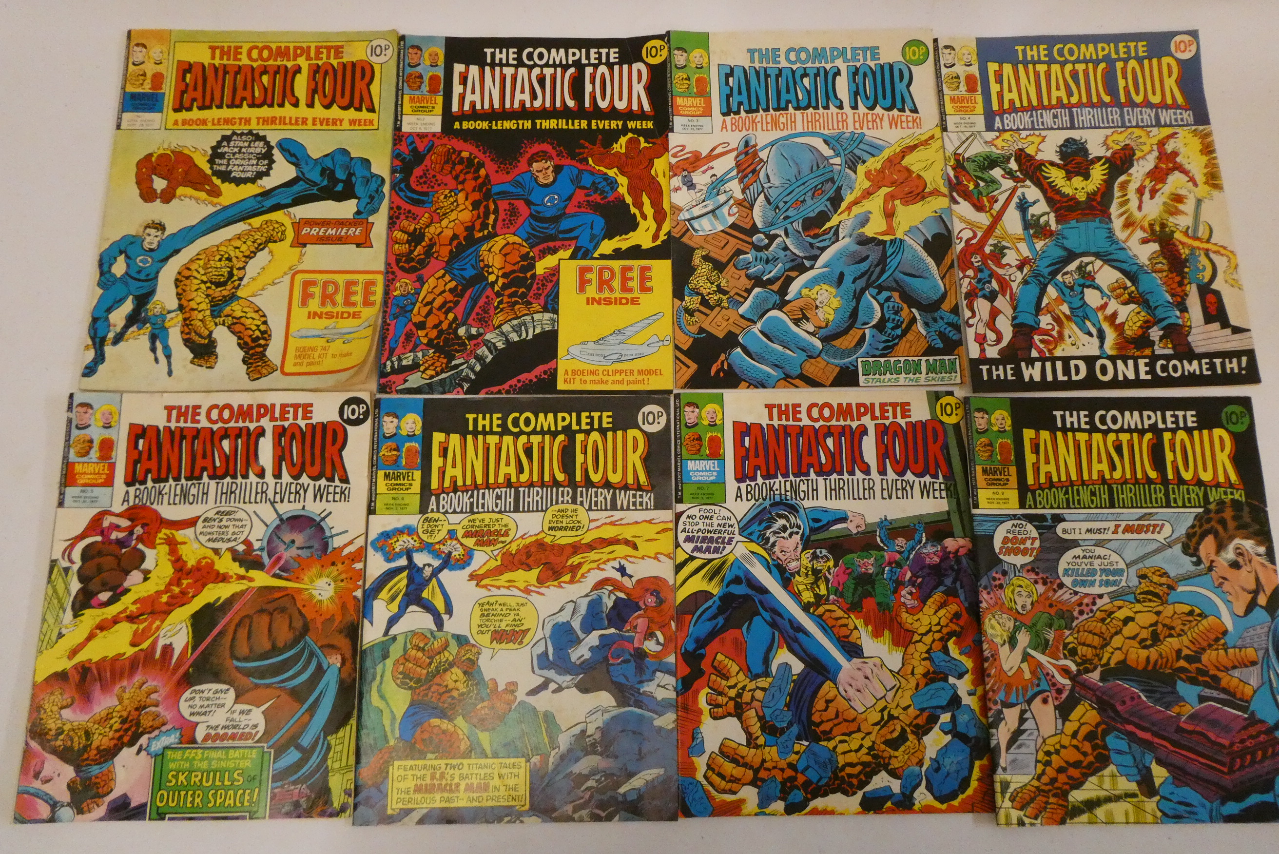 8 "The Complete Fantastic Four" Marvel comics numbers 1-7 and 9 Image