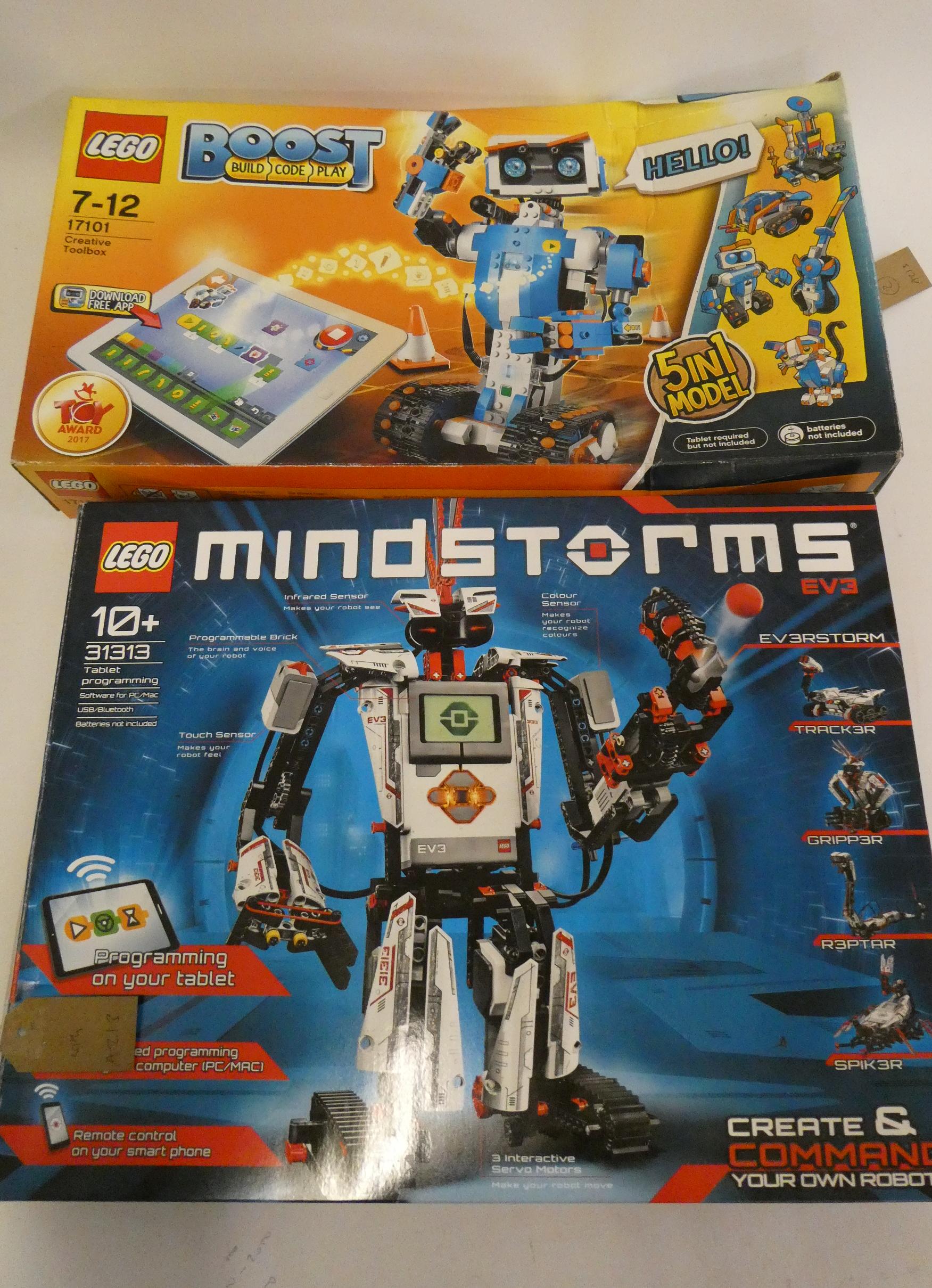 2 Lego boxed sets, comprising 17101 Boost and a 31313 Mindstorm Image