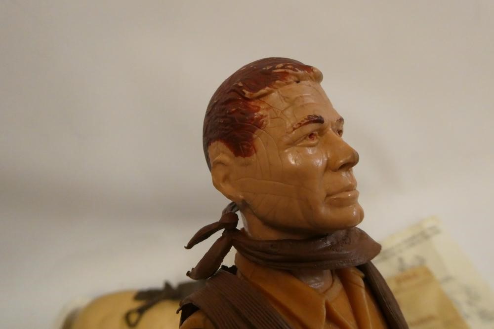 Johnny West action figure by Marx, together with a boxed Thunderbolt, paper manuals and some Image