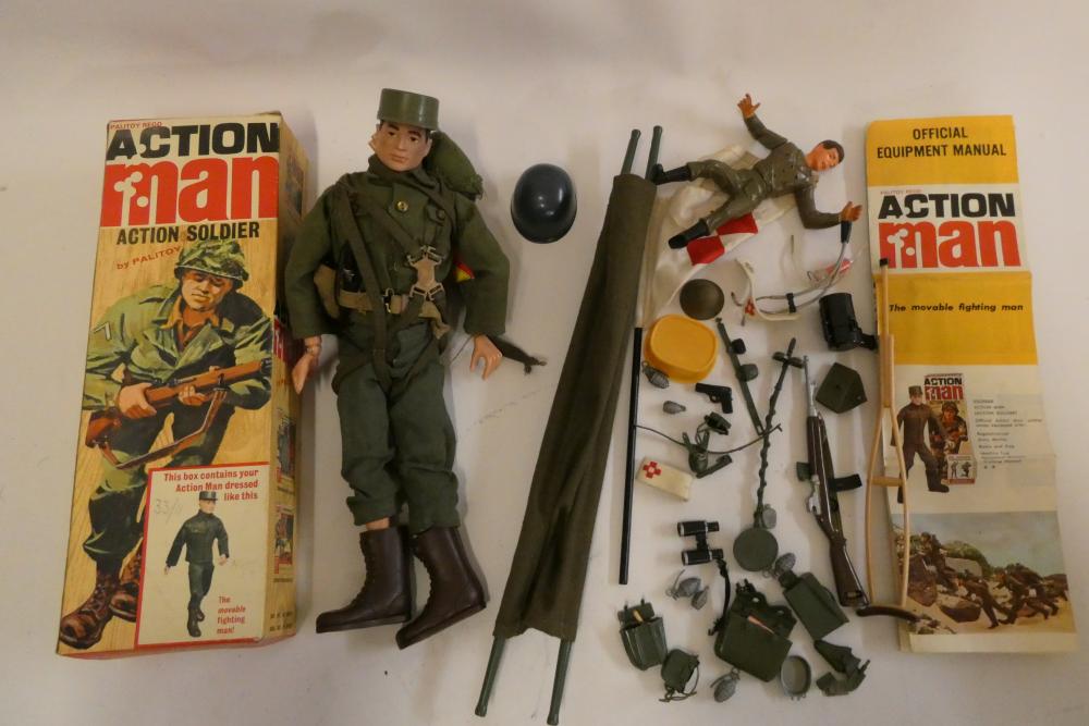 Action Man Action soldier, boxed, accessories and equipment manual, good playworn condition, box AF Image