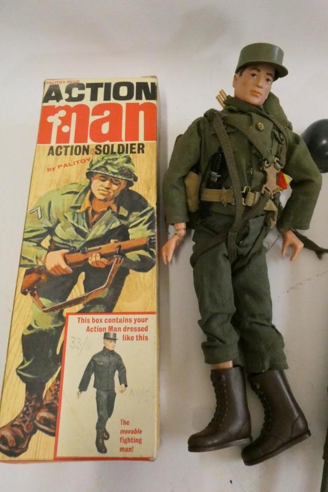 Action Man Action soldier, boxed, accessories and equipment manual, good playworn condition, box AF Image