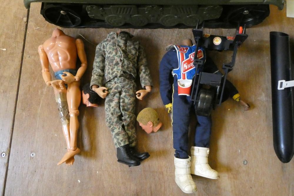 Action Man accessories and vehicles, comprising boxed Space Speeder, boxed Jeep, boxed Iron Knight Image
