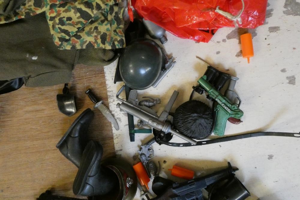 Action Man accessories and vehicles, comprising boxed Space Speeder, boxed Jeep, boxed Iron Knight Image