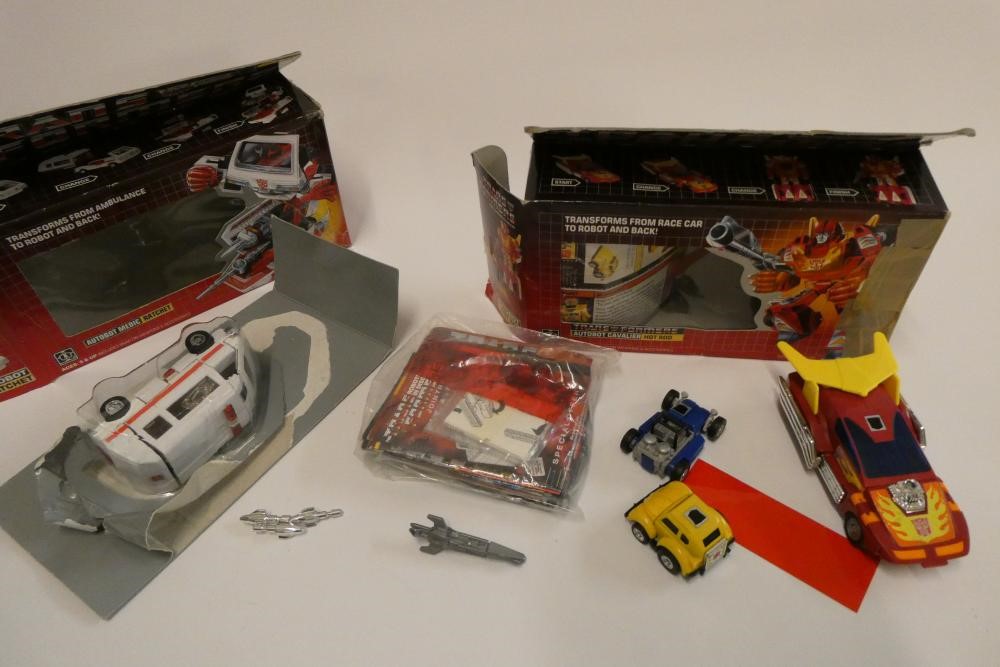 Two boxed Transformers, comprising Autobot Medic Ratchet and Autobot Cavalier Hot Rod, figures fair, Image