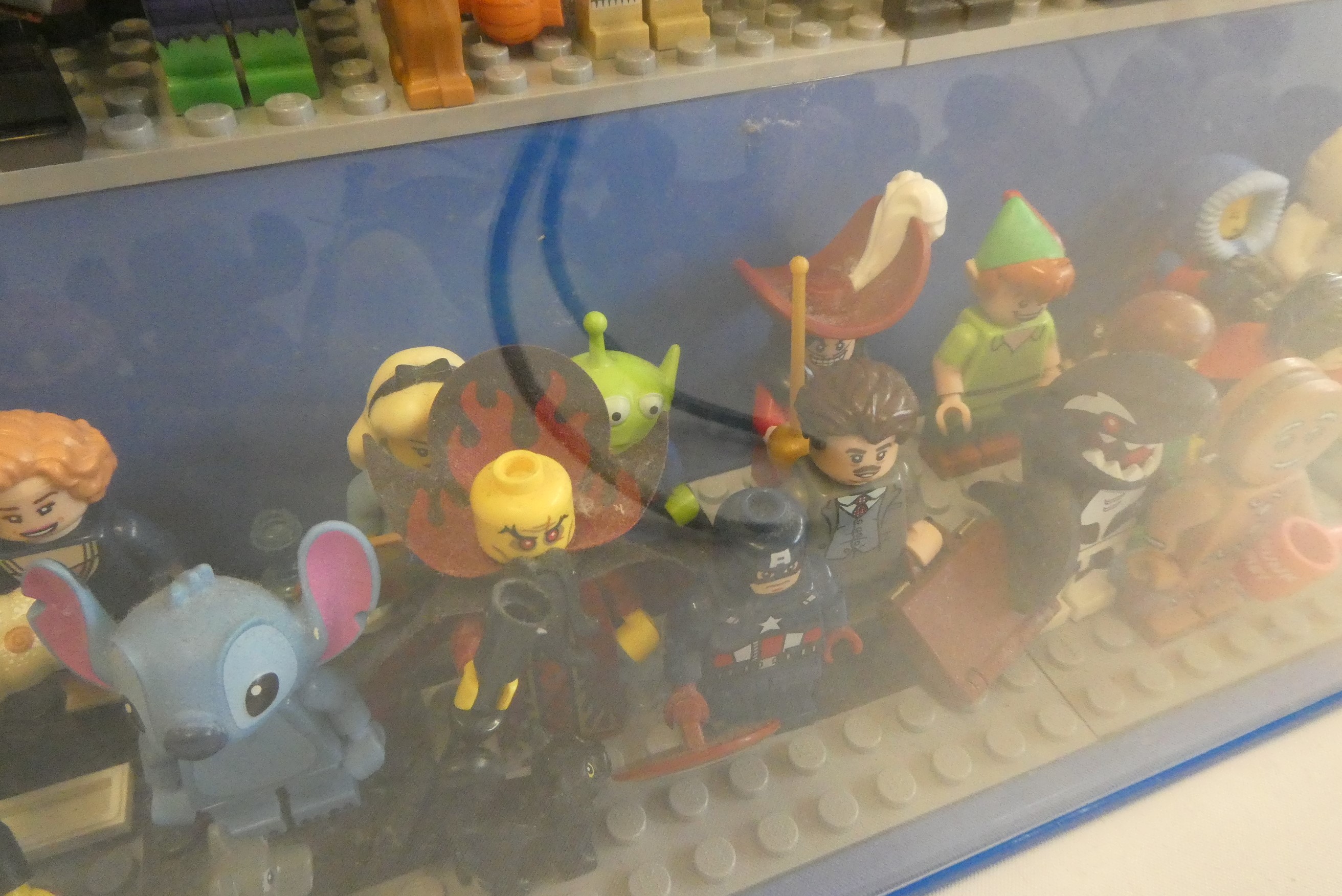 A perspex display case of Lego figures Image