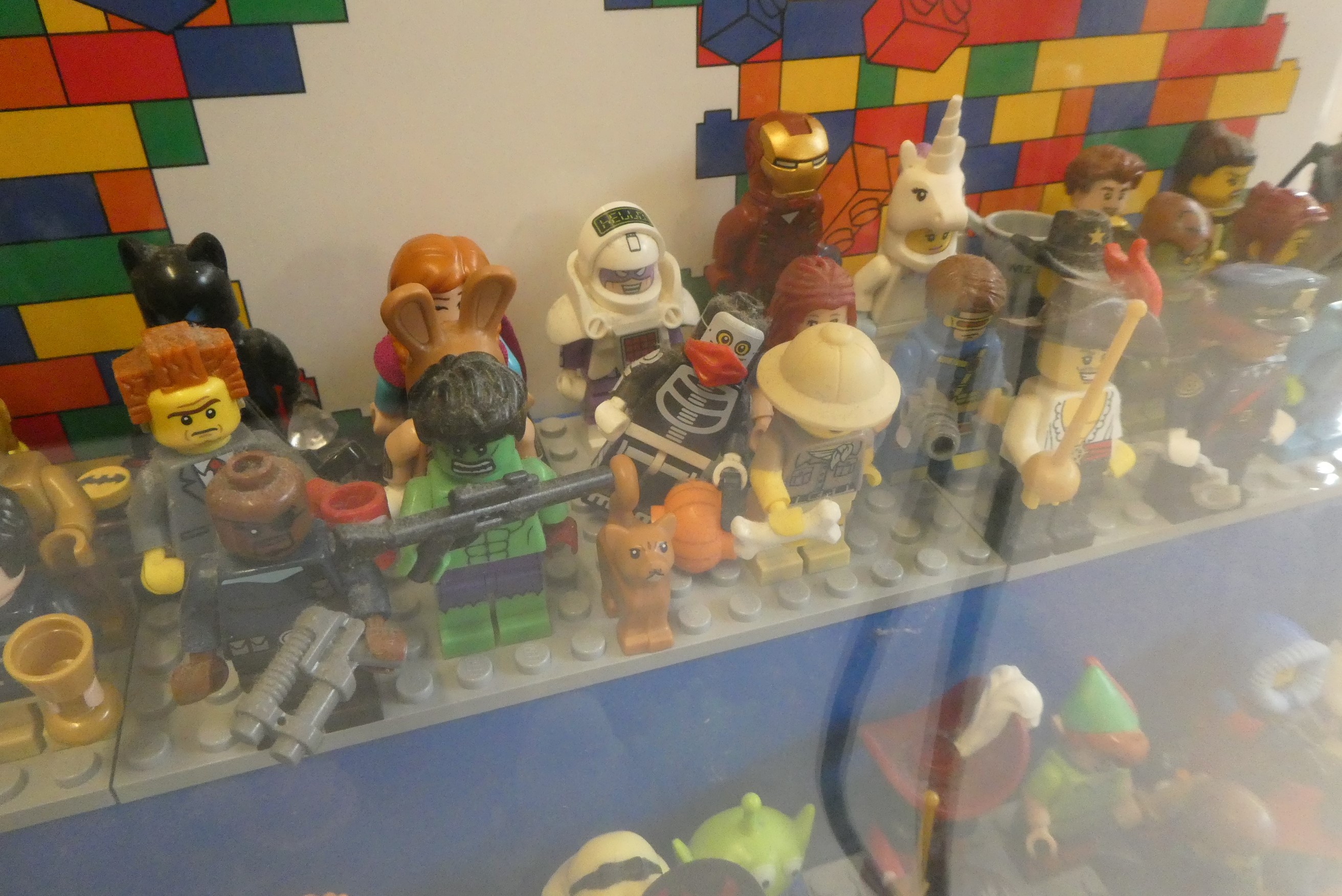 A perspex display case of Lego figures Image