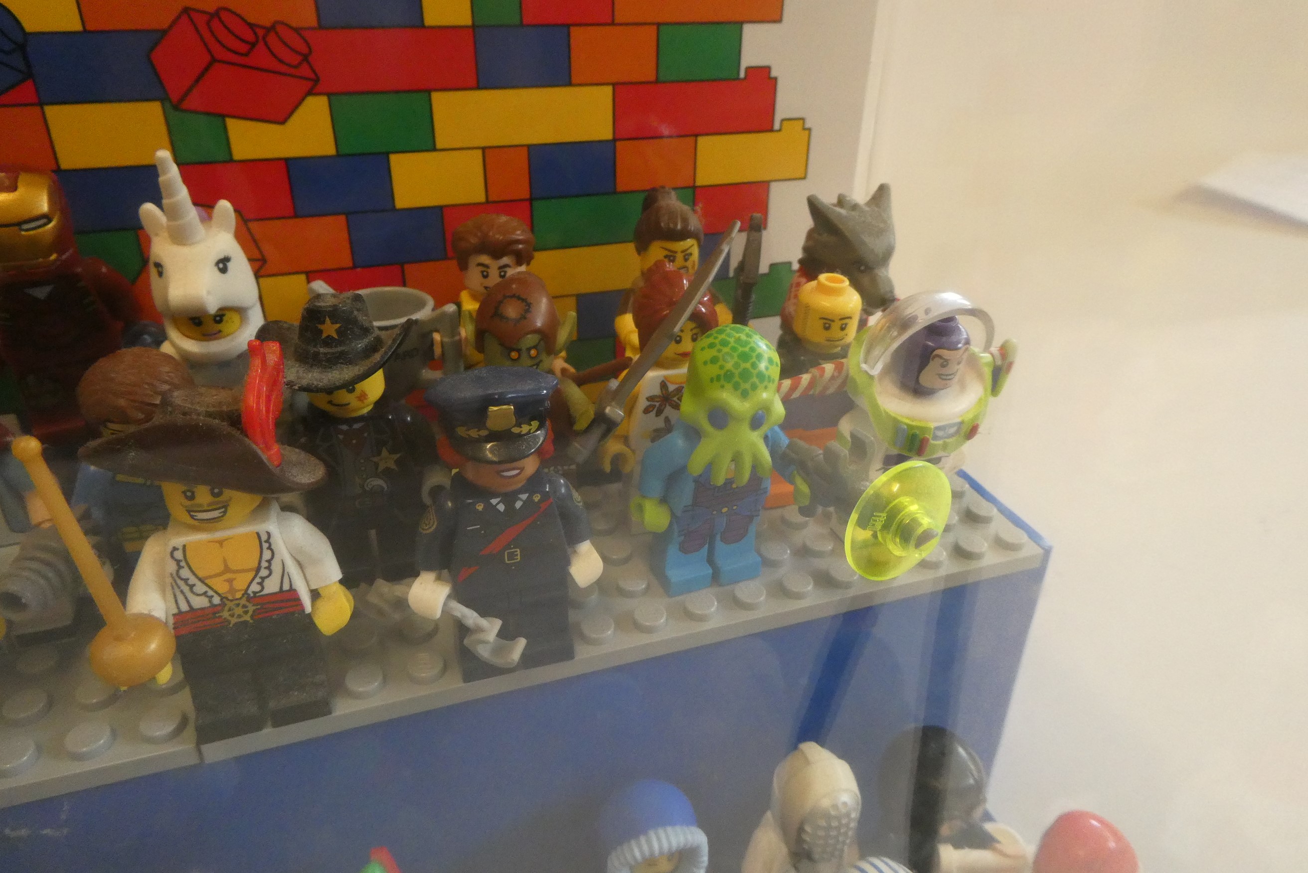 A perspex display case of Lego figures Image