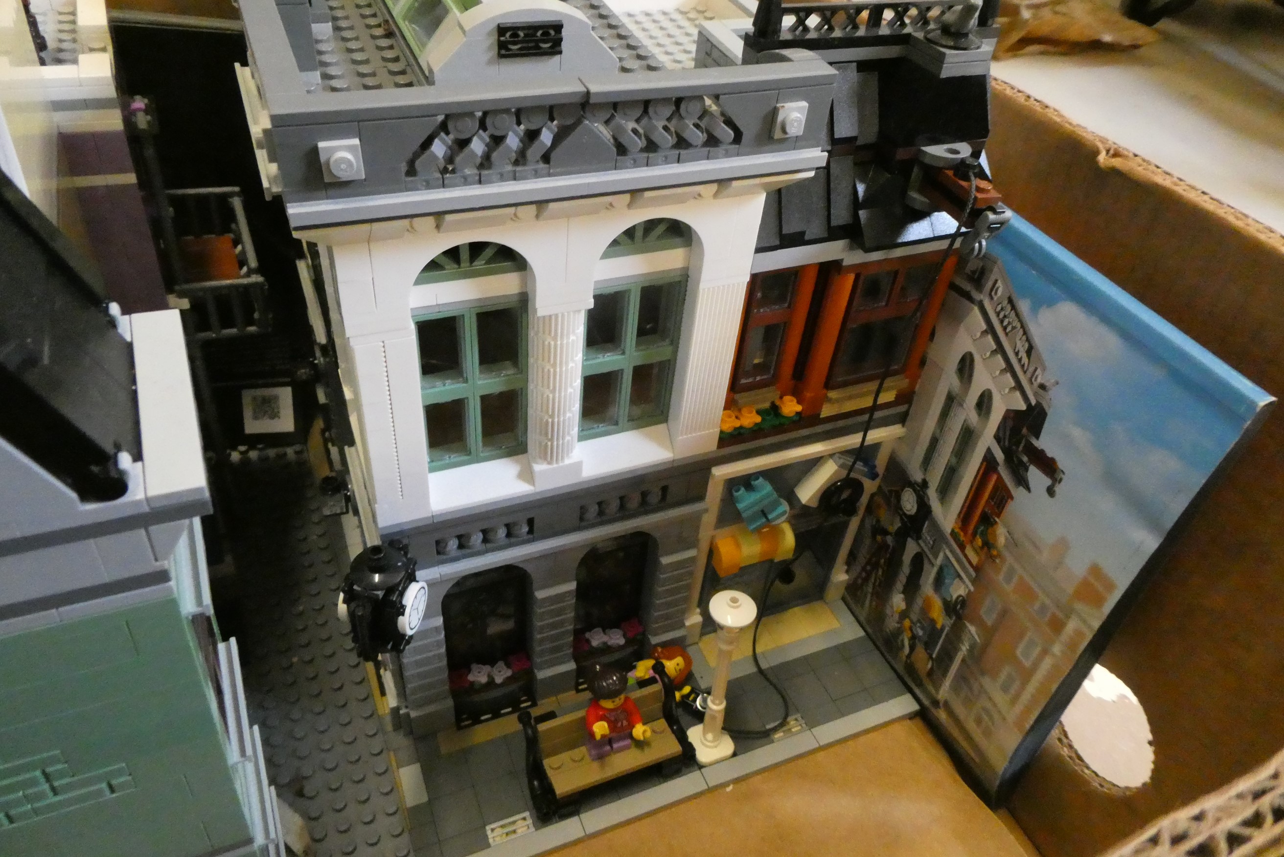 Two boxes of built Lego buildings, unchecked for completeness Image