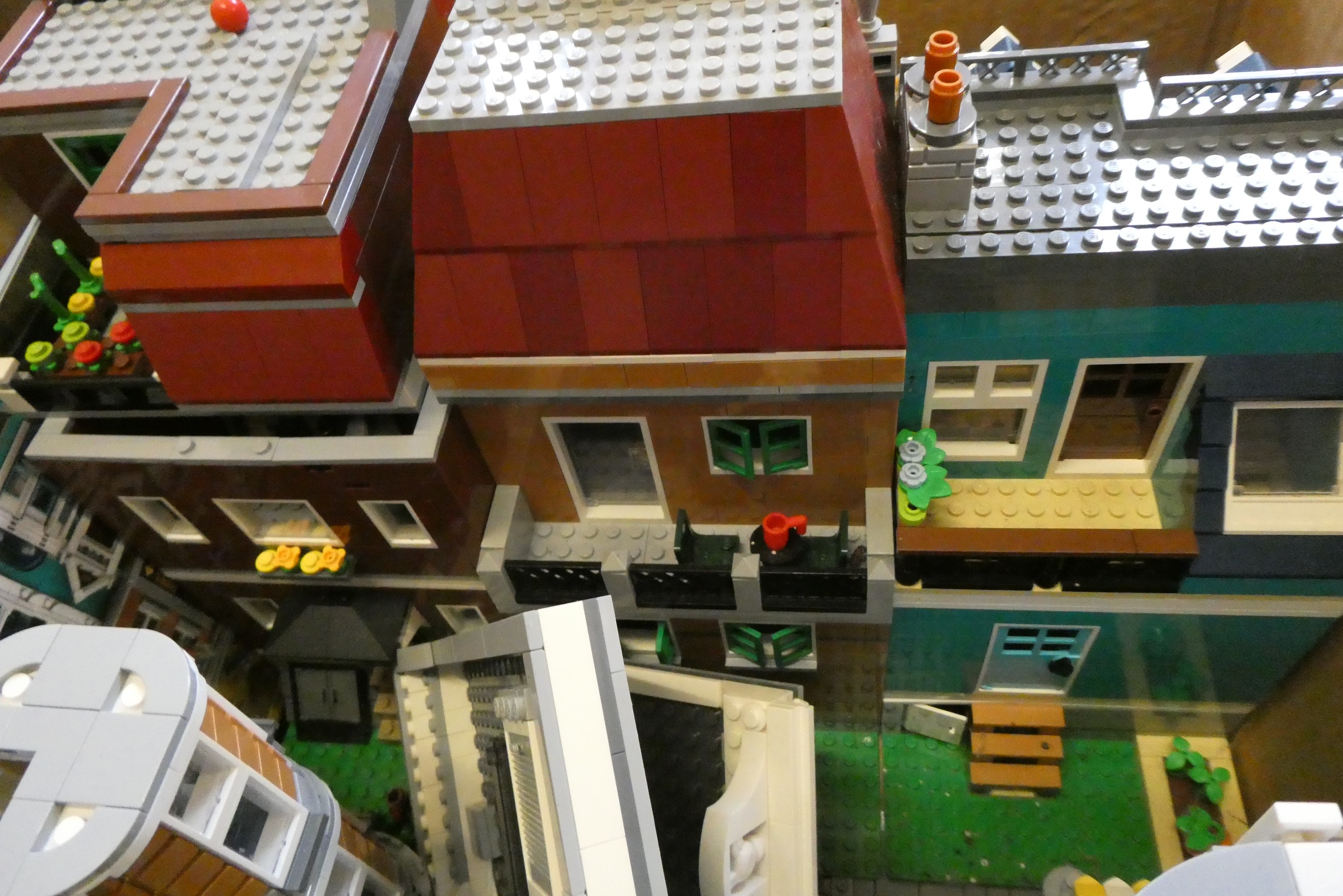 Two boxes of built Lego buildings, unchecked for completeness Image