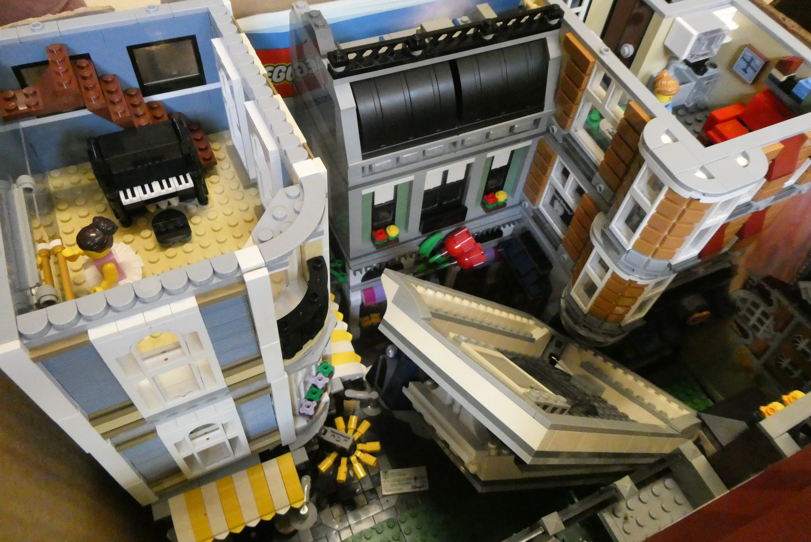 Two boxes of built Lego buildings, unchecked for completeness Image