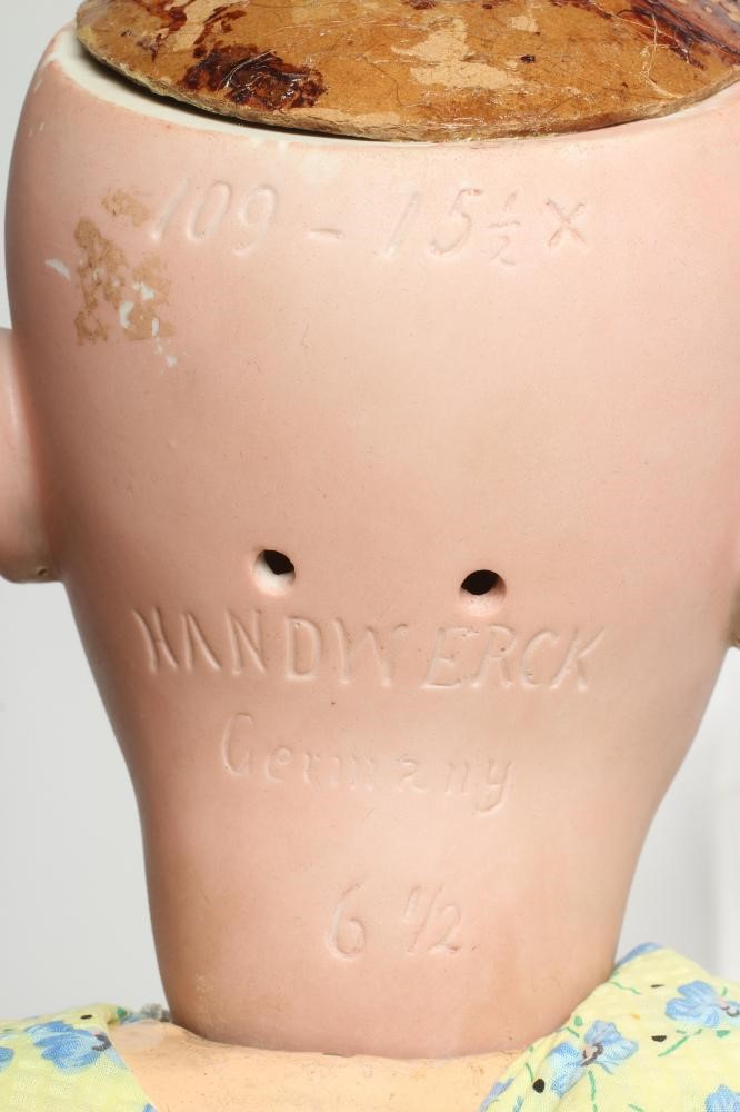 A Heinrich Handwerck bisque socket head doll Image