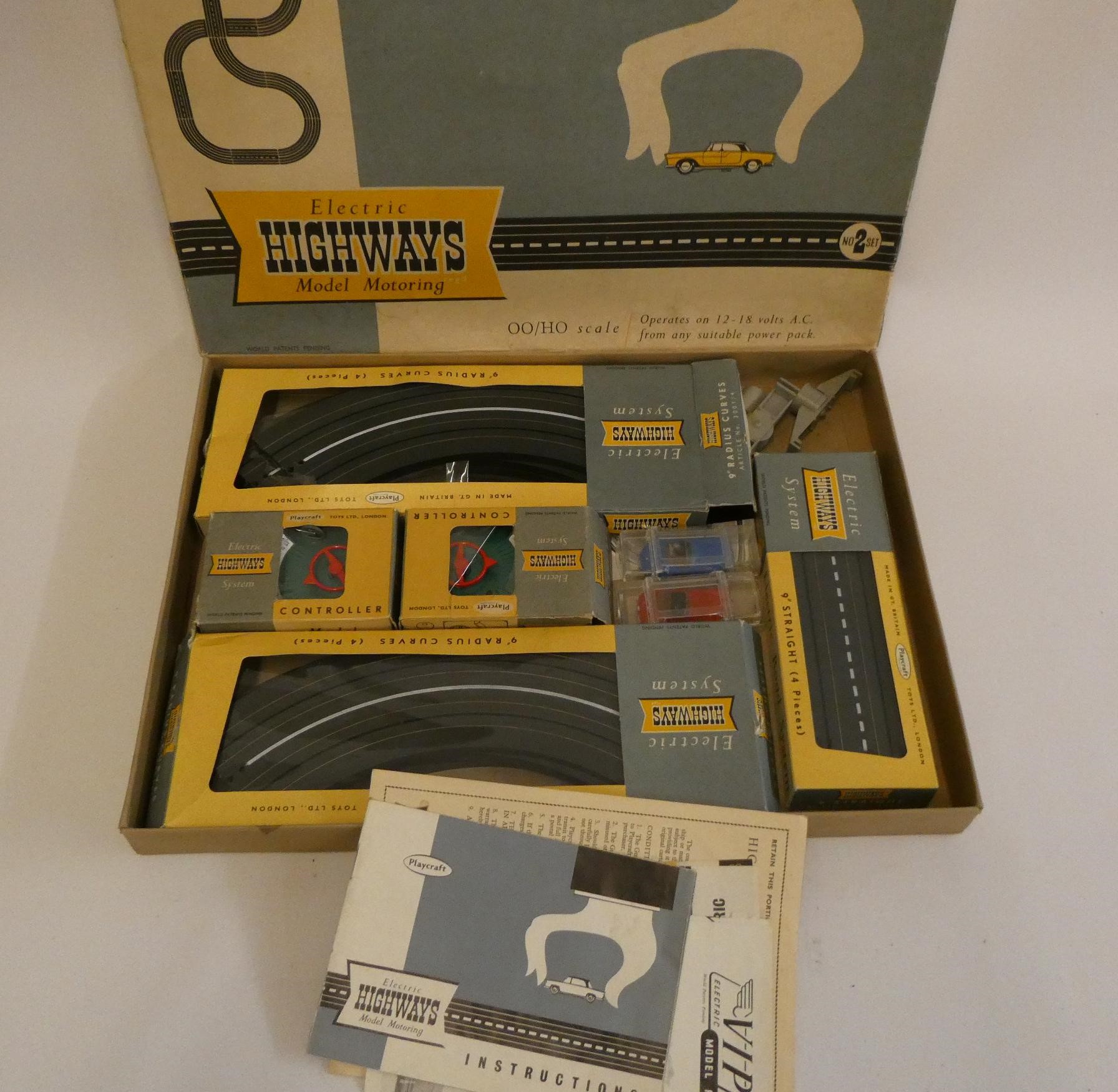 Three motor racing sets comprising Triang Minic motorways, Playcraft Highways No. 2 and Ethics Motor Image