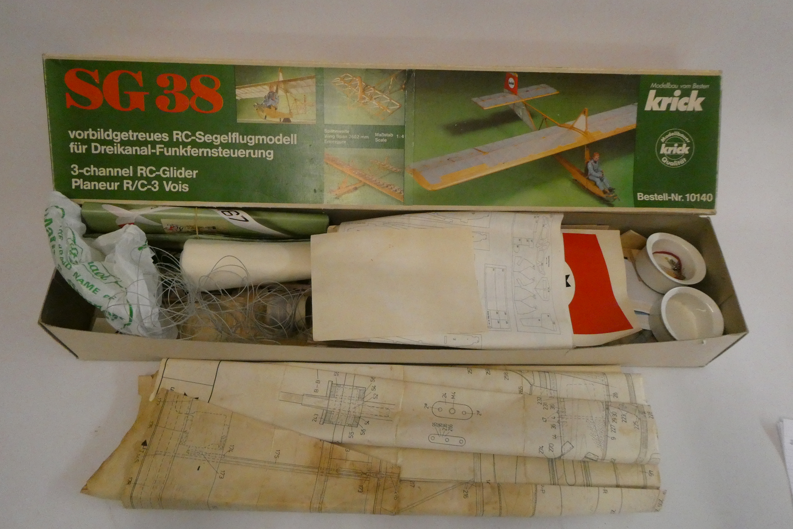 Krickser balsa wood model gilder G38, some work started, unchecked for completeness, fair Image