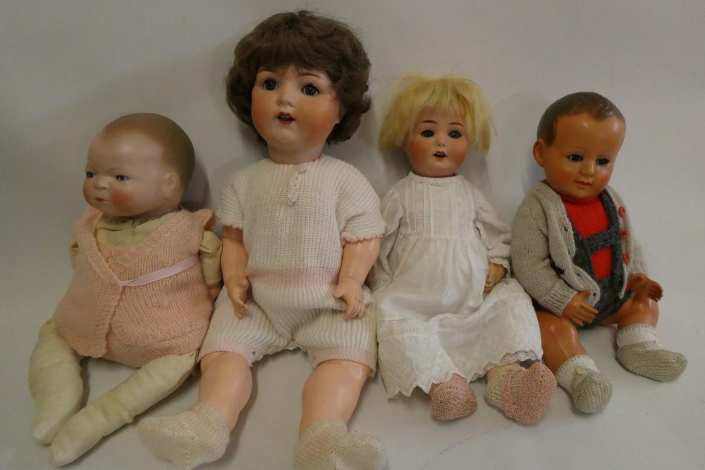 Four vintage dolls, comprising an Armand Marseille 995 9 with sleeping eyes, an Armand Marseille 996 Image