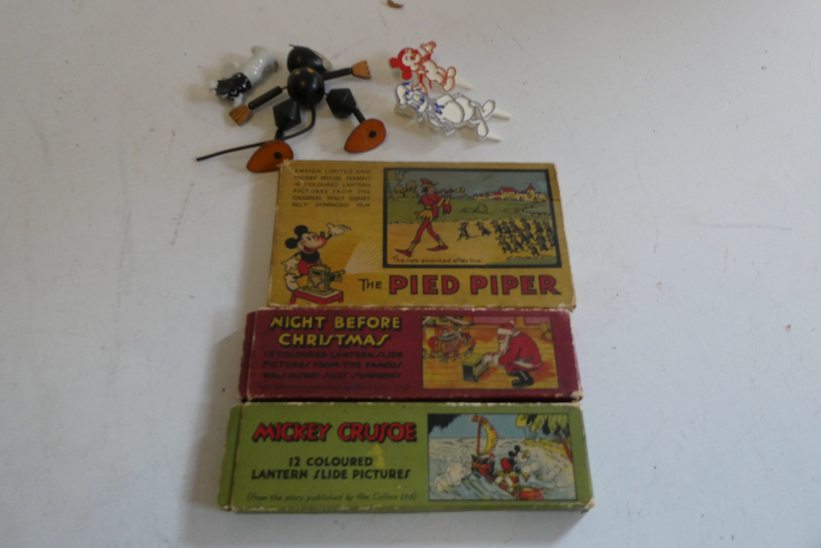 Three boxes of Disney Magic lantern slides comprising The Night before Christmas Image