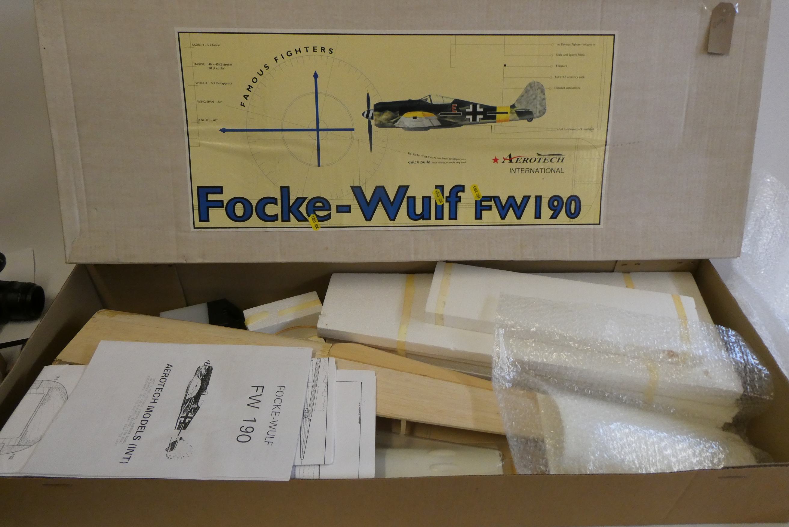 Aerotec radio-controlled balsa Fock-Wulf 190 kit, some work has been done on model, unchecked for Image