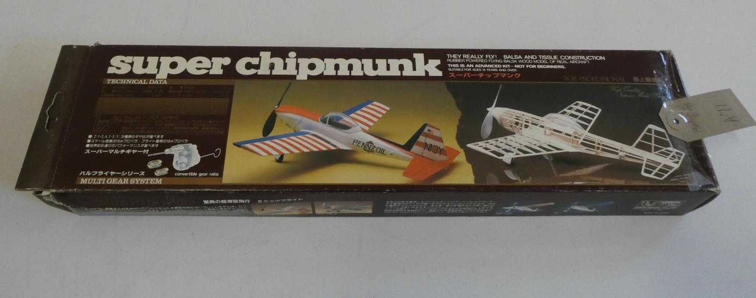 Super Chipmunk balsa model for FF rubber, boxed, good, unchecked for completeness Image