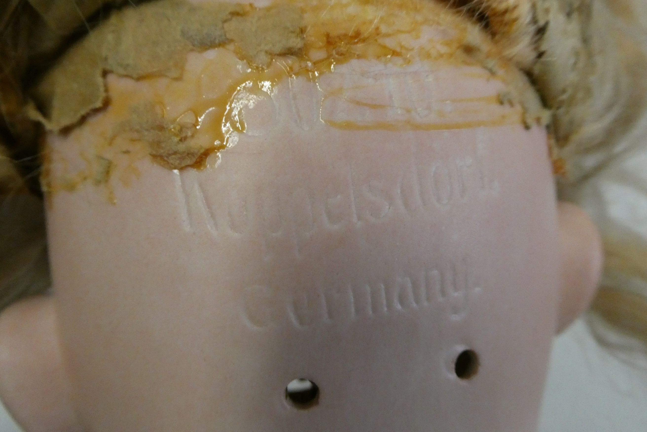 A Heubach Koppelsdorf bisque socket head doll, with blue glass sleeping eyes, open mouth, teeth, Image