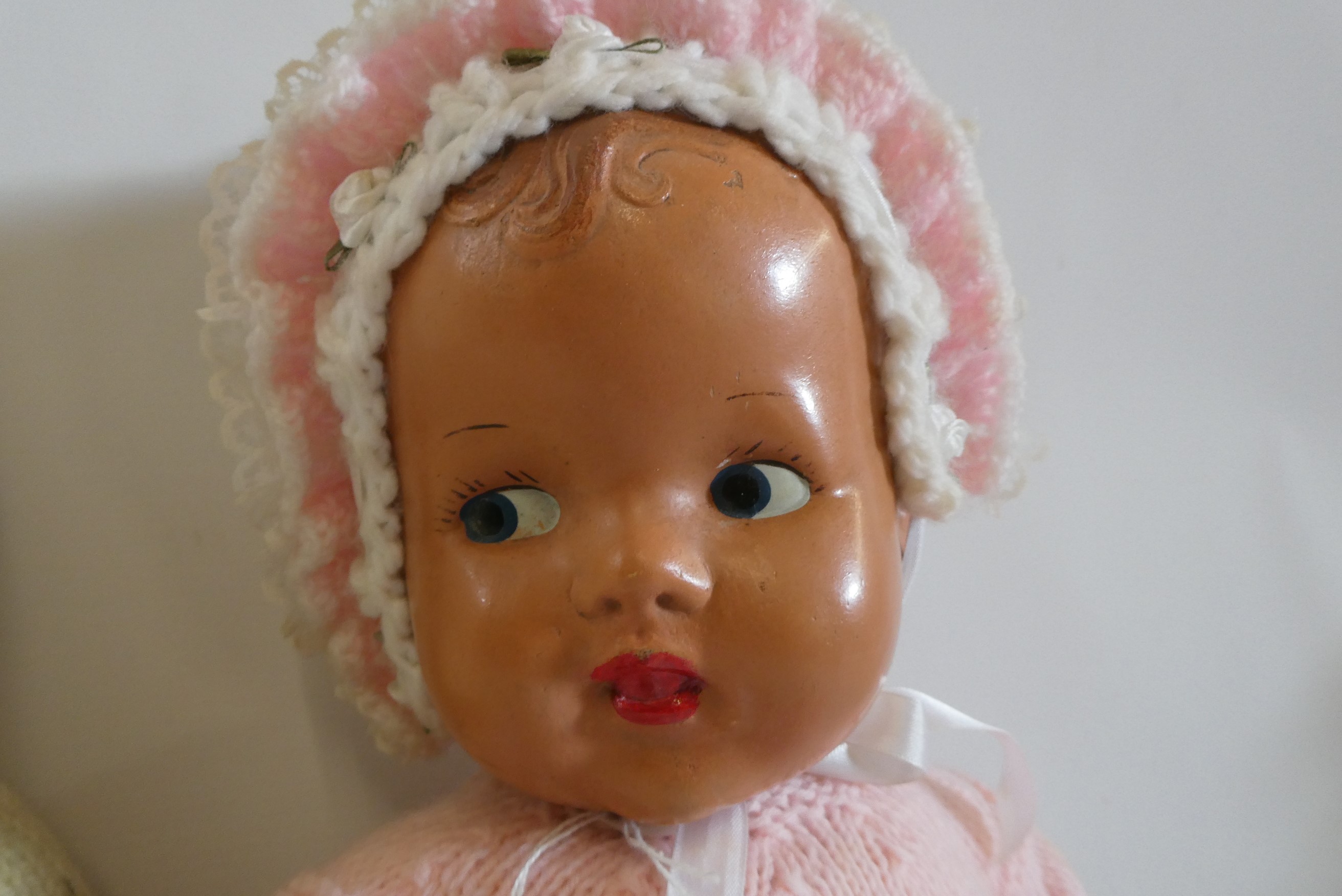 Three vintage dolls, comprising an 18" Armand Marseille 351/4k baby doll with sleeping eyes, another Image