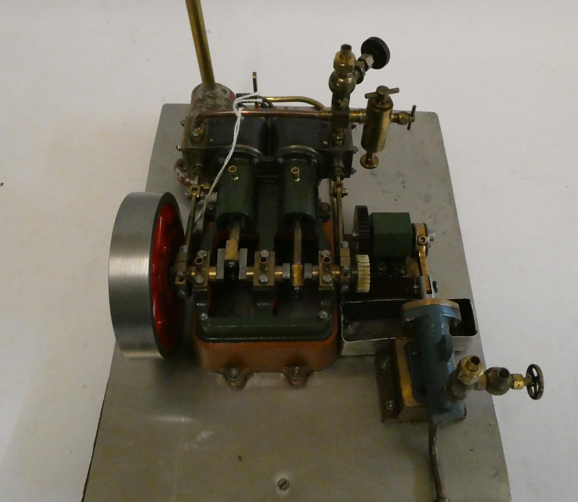 Stuart Turner H10 non-reversing twin cylinder horizontal steam engine fitted with displacement Image