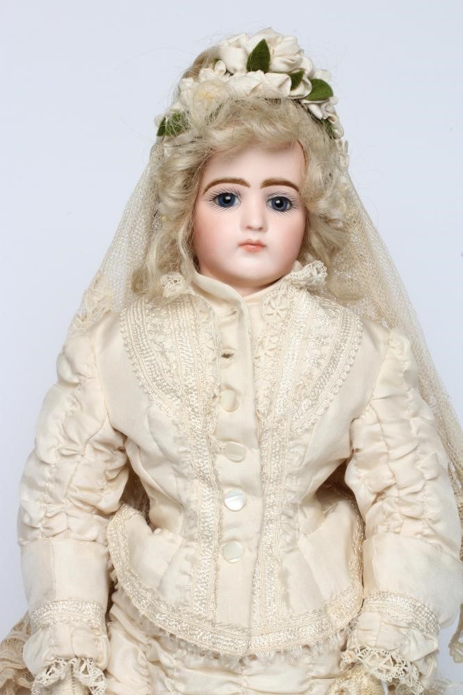 An early Jumeau bisque shoulder head fashion doll Image