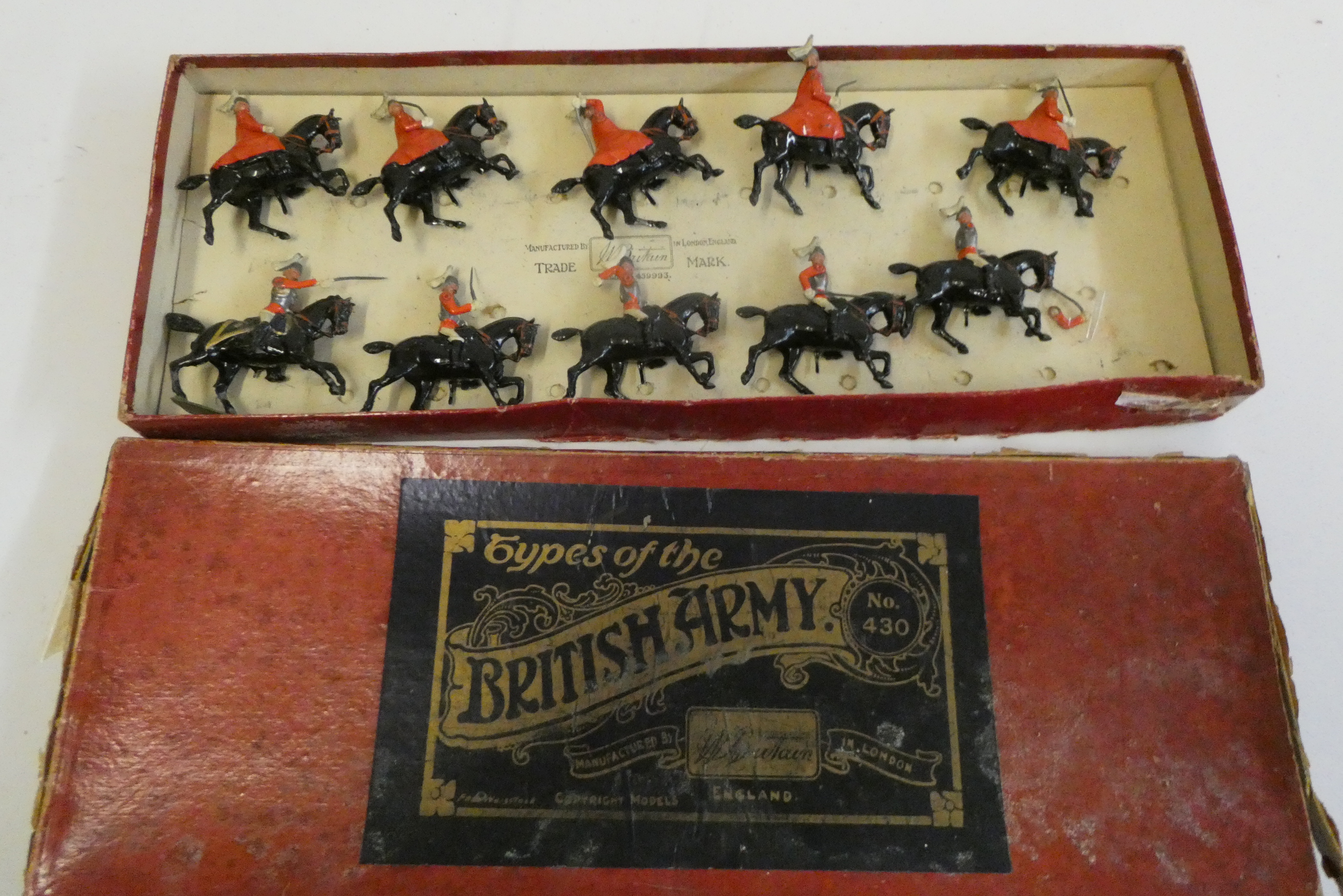 Britains Set No. 430 Ten Lifeguards On Horseback, box at fault, models good + Image