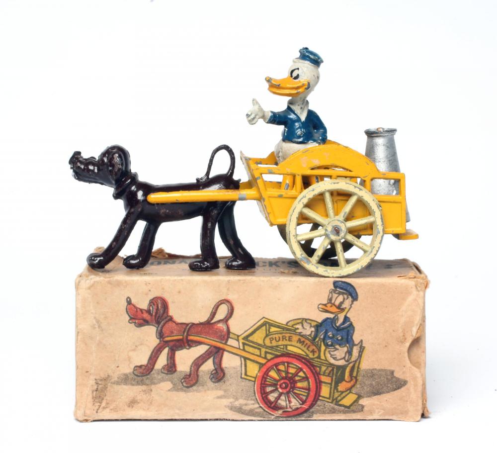 SALCO Donald Duck's Dairy Milk cart with Donald and Pluto, box has Image
