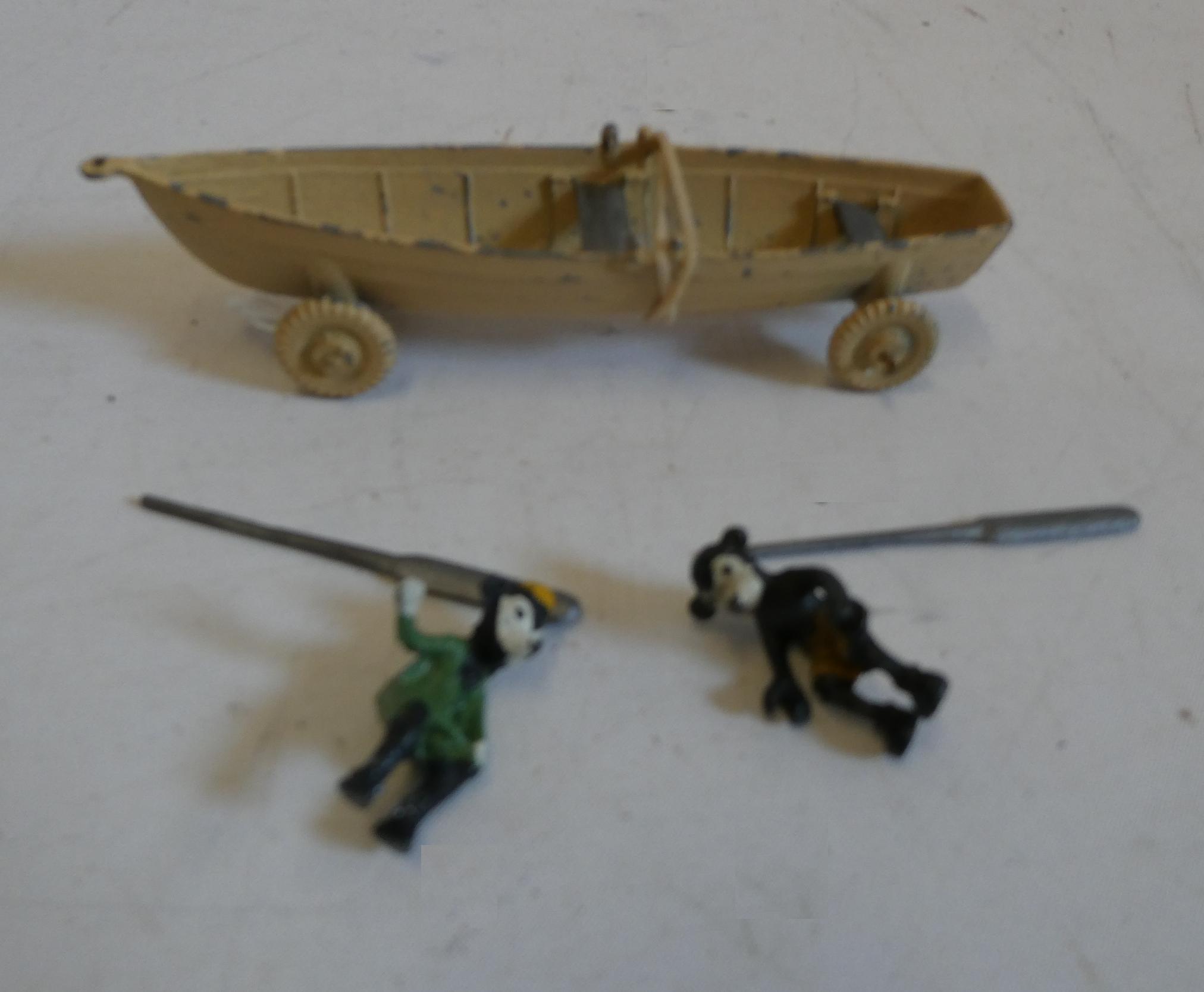 Mickey and Minnie Mouse "On The River" Rowing boat with two figures and oars, fair Image