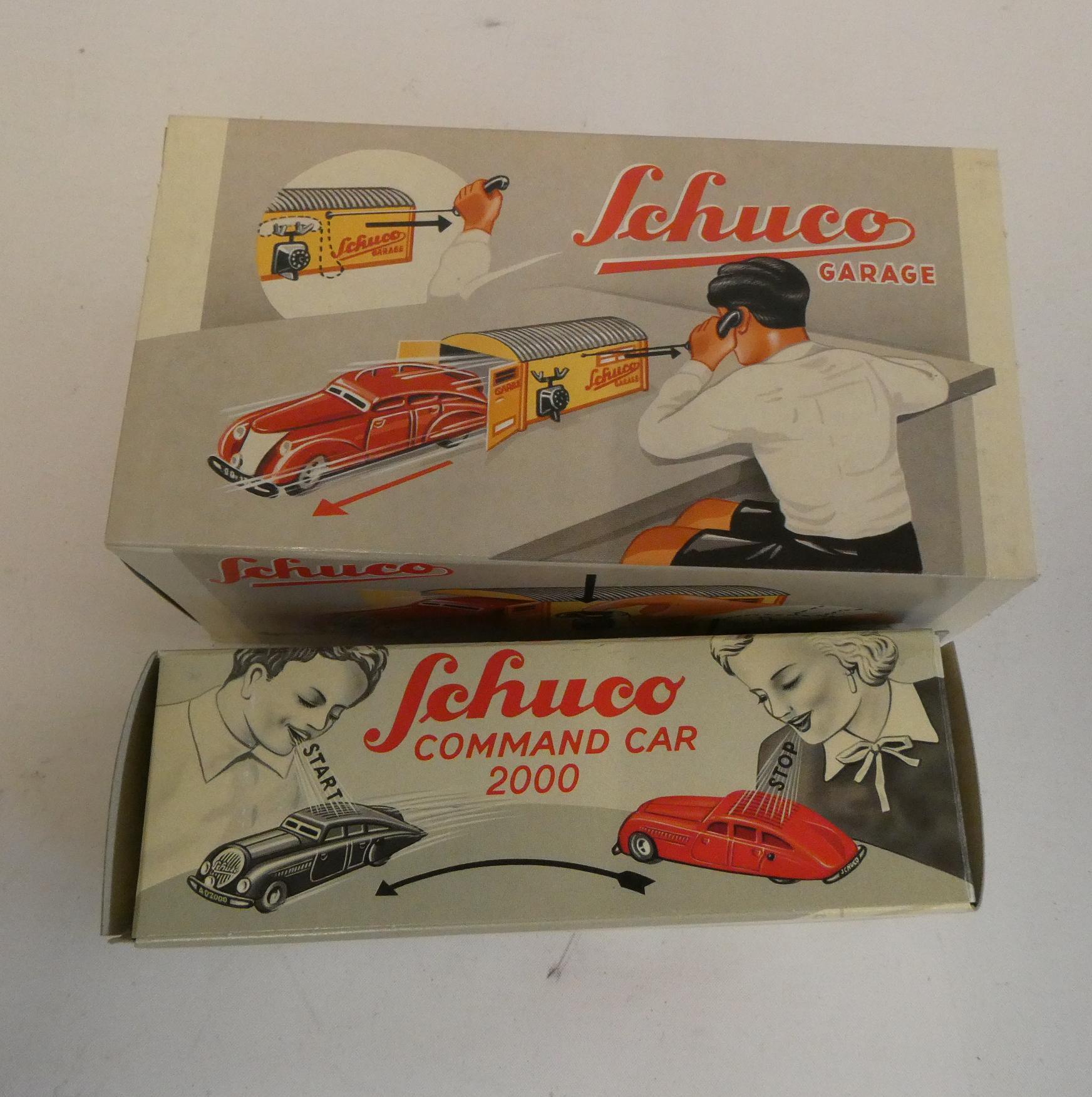 Schuco Replica Garage and Schuco Commando Auto 2000, both items boxed excellent mint Image
