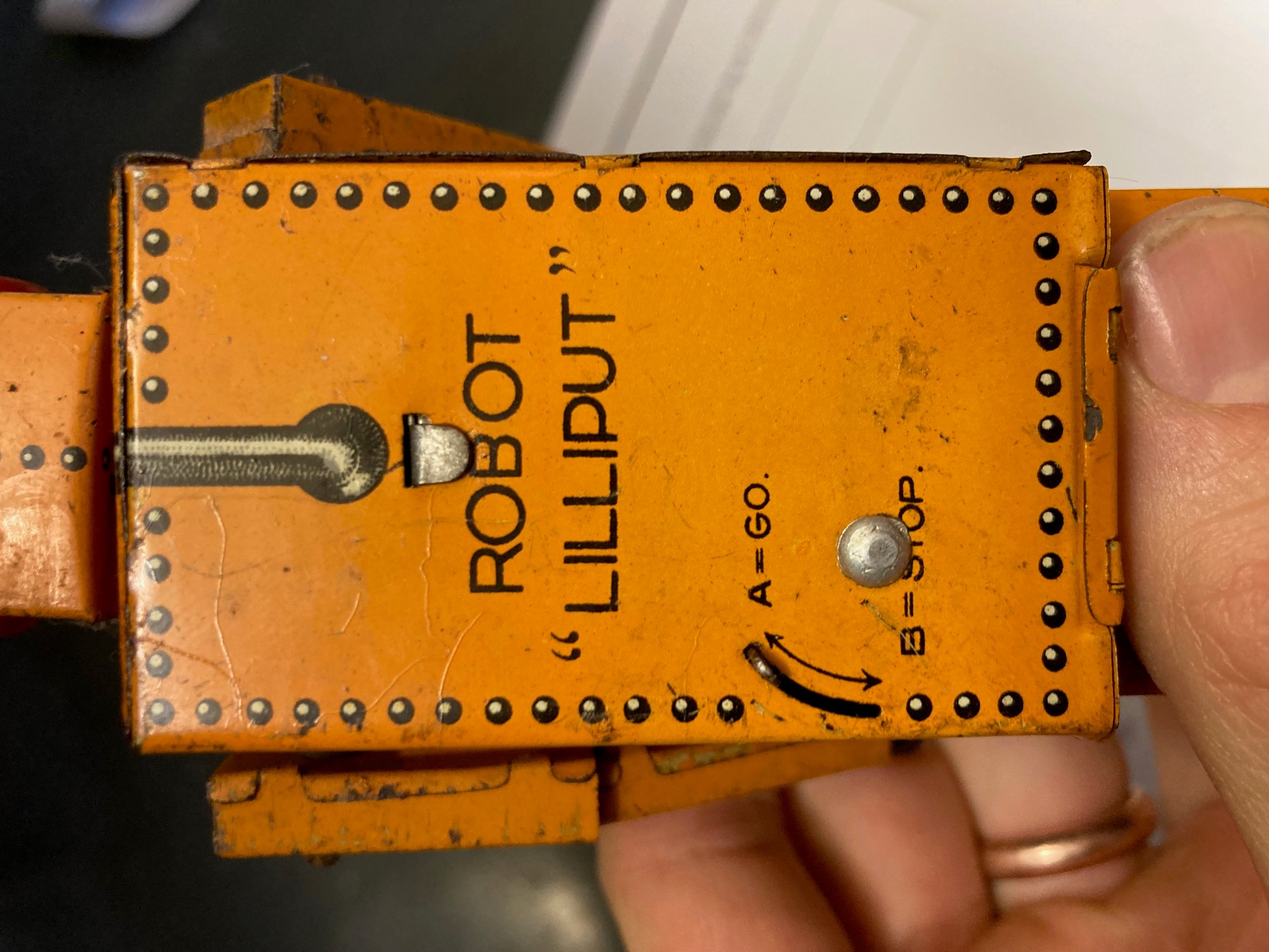 Kosugi KT Toys pre-war Lilliput clockwork walking Robot Image