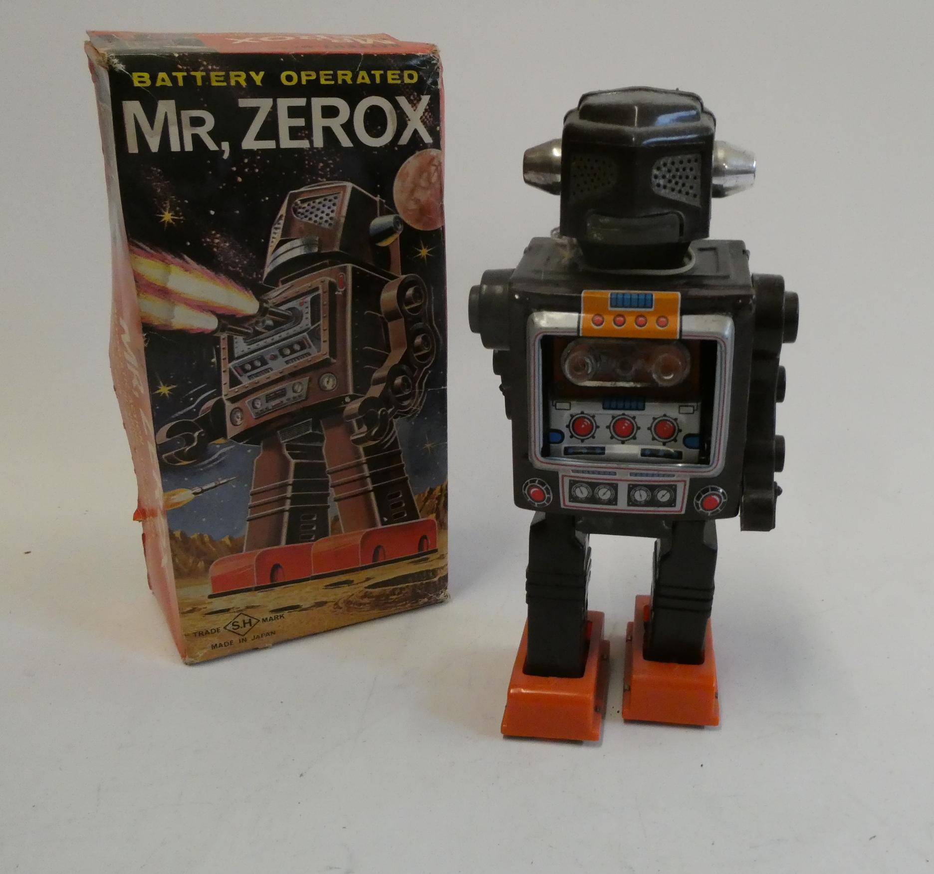 Horikawa (SH) Japan Mr ZEROX battery operated robot, plastic and tin construction in original box, Image