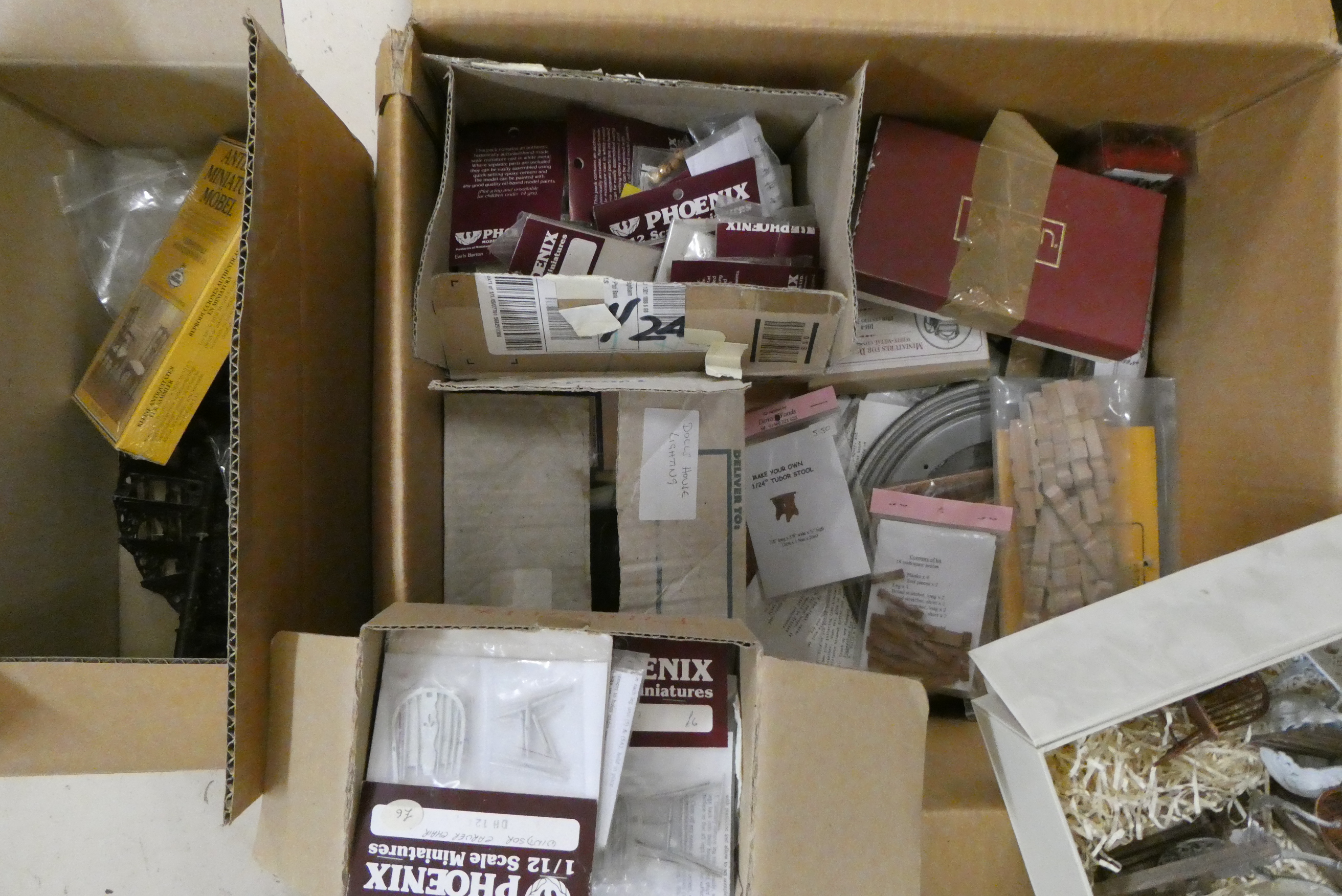 A collection of dolls house furniture and accessories Image