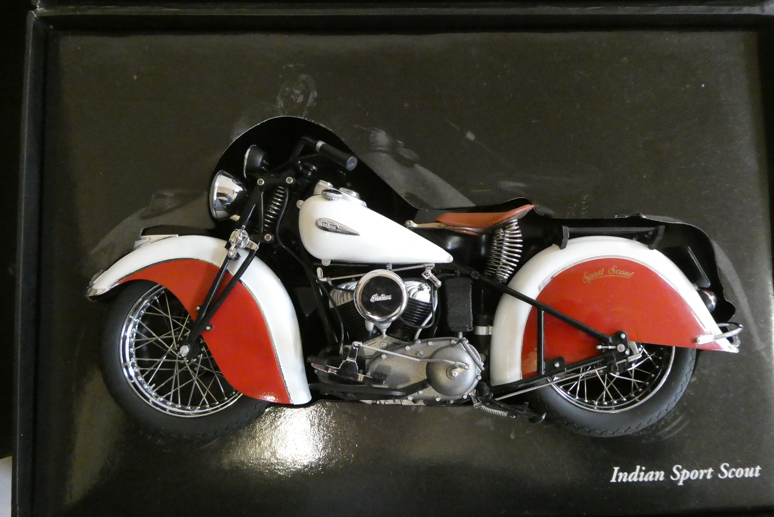 Minichamps 1:12 scale motorcycle comprising The Great Escape Triumph TR6 and Indian Sport Scout Image