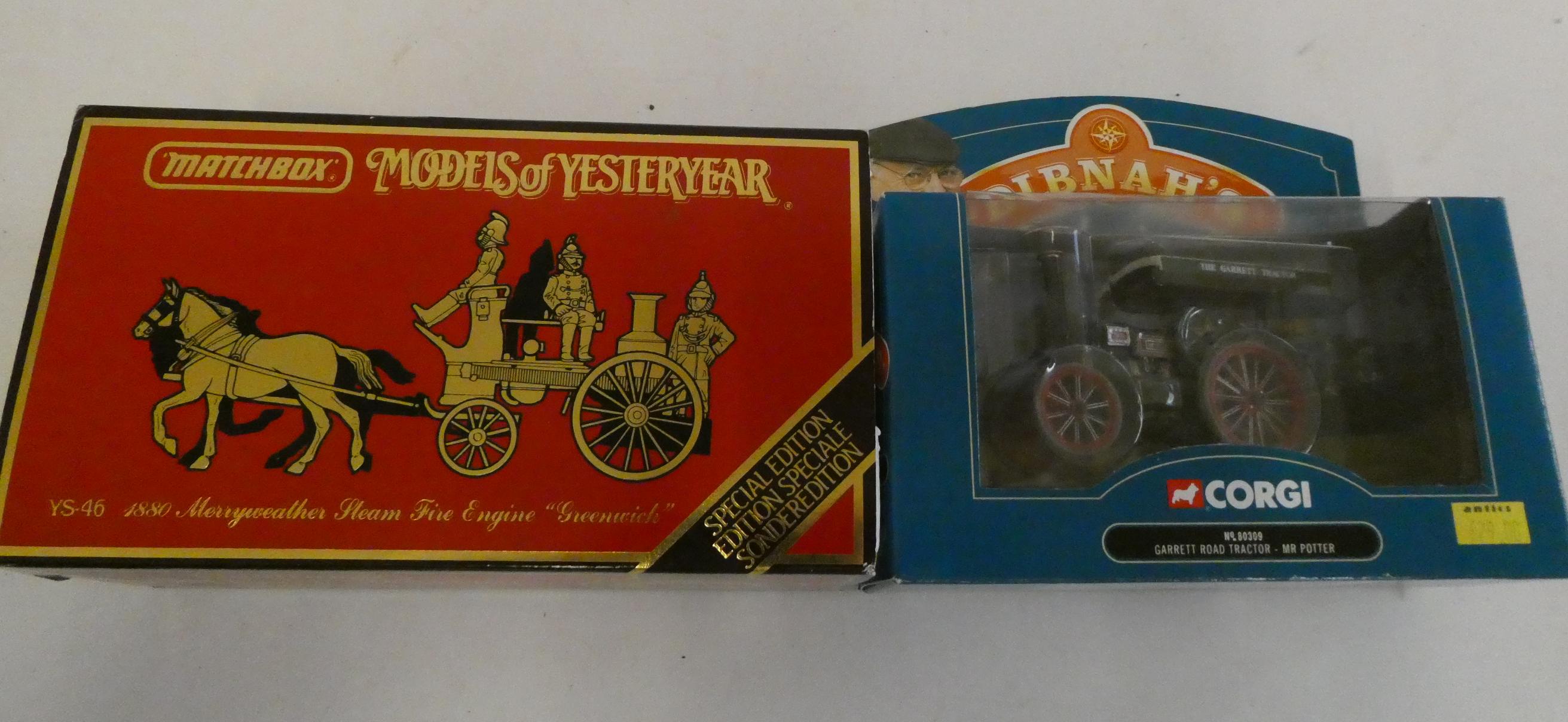 Dibners Choice Traction Engine and Models of Yesterday Fire Engine, both items boxed, excellent Image