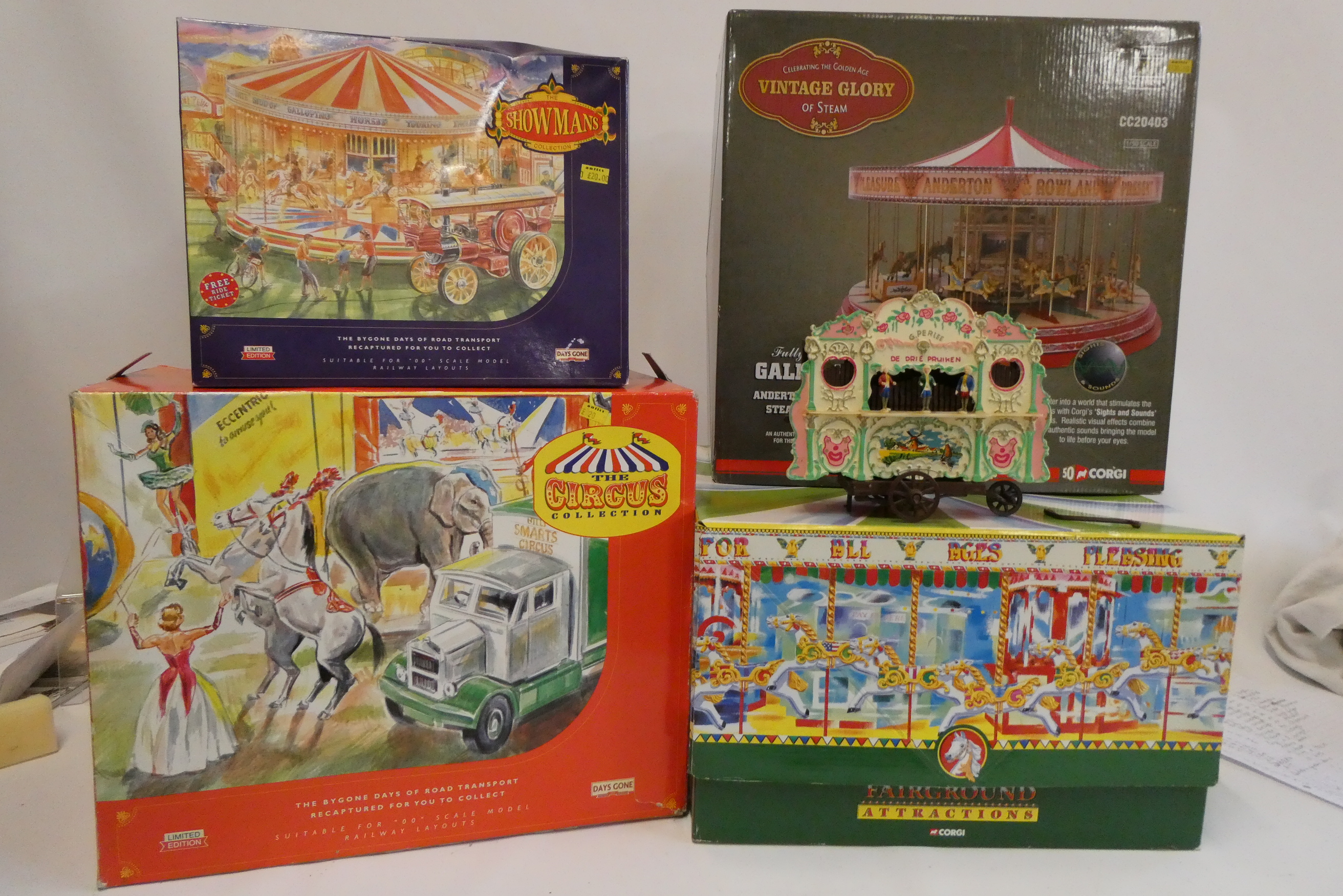 Fairground models by Lido and others comprising cardboard carousel Image