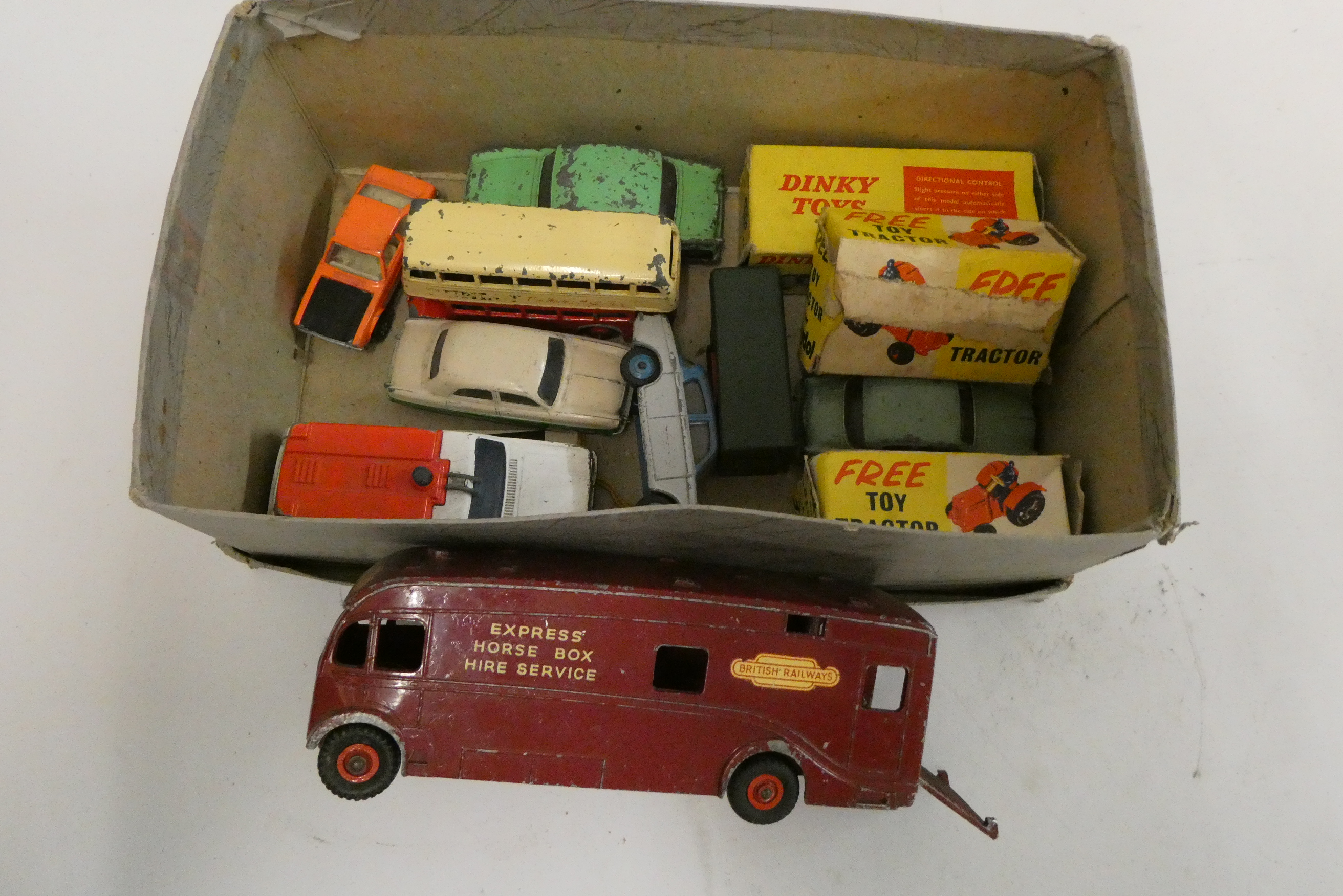 Unboxed and boxed play cars by Dinky, Matchbox and others including British Railways Hotspots Double Image