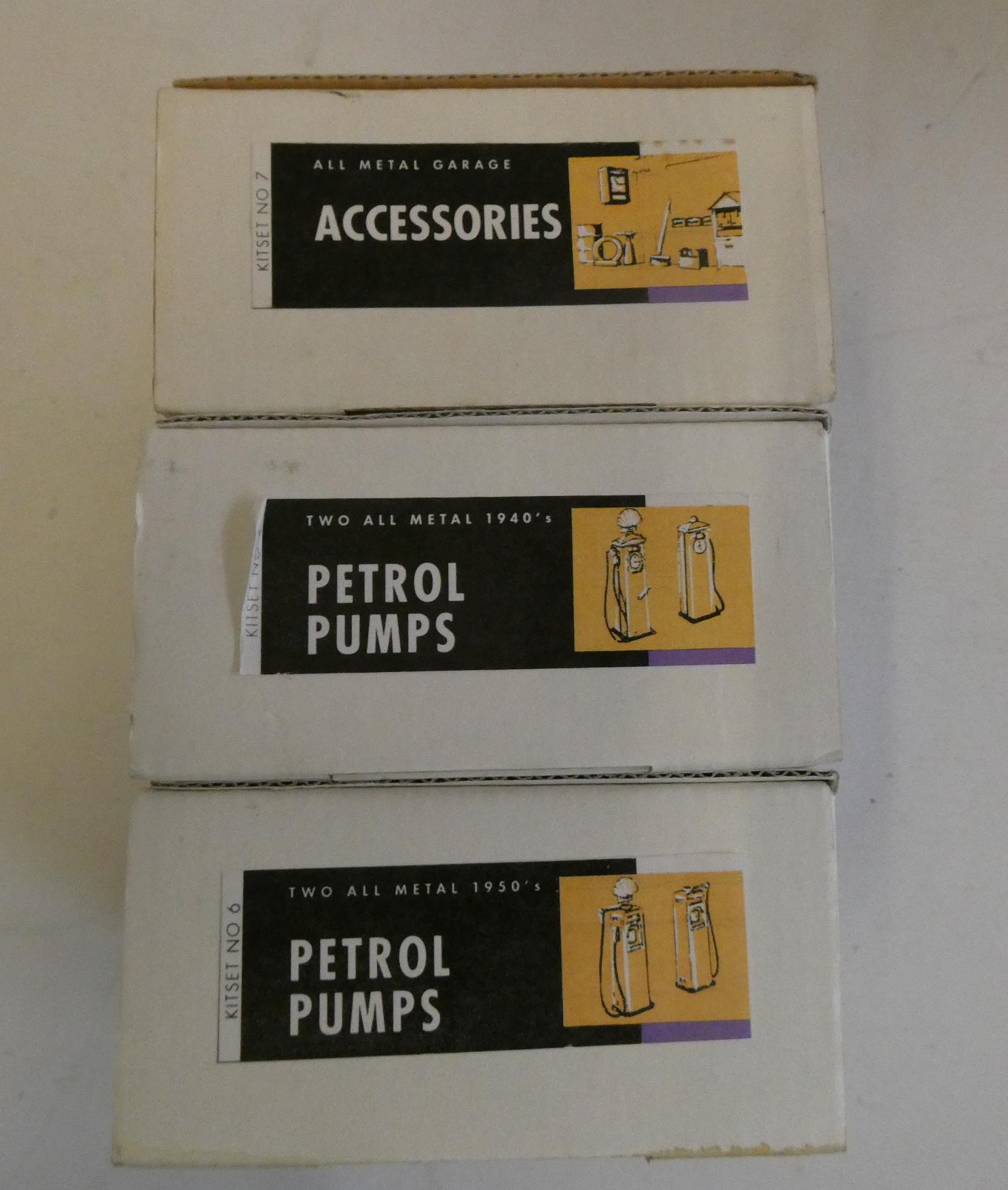 Three boxed petrol pump and garage accessories kits, unchecked for completeness Image